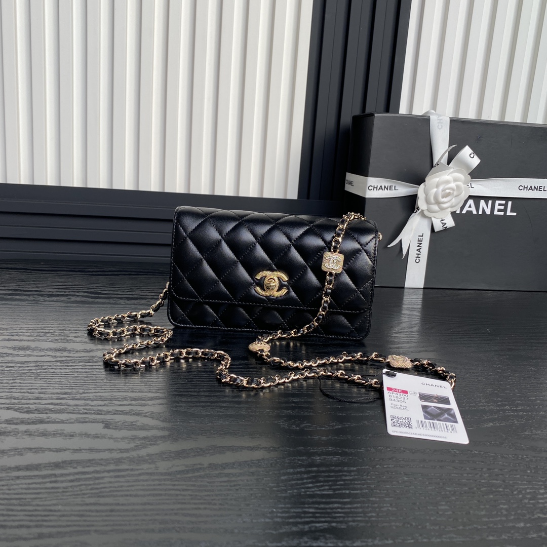 Chanel Crossbody & Shoulder Bags Set With Diamonds Sheepskin Chains