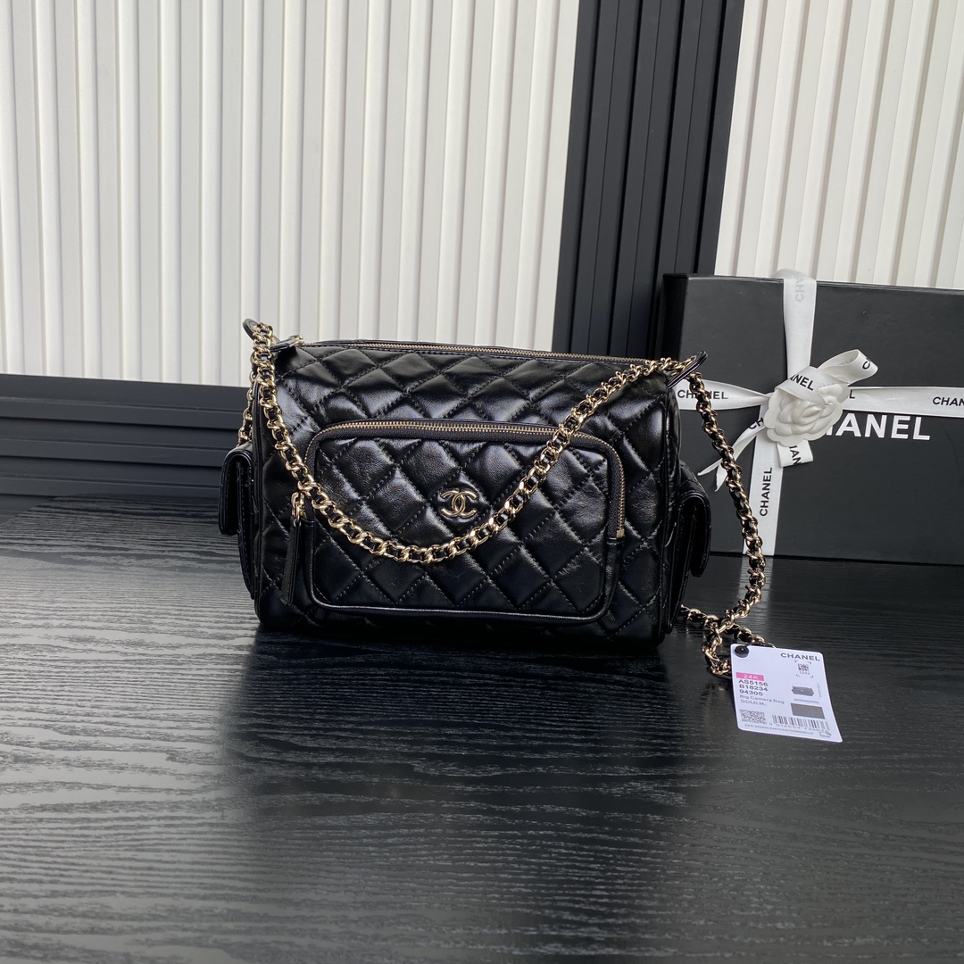 Chanel Sacs Caméra Or Cuir de veau vache La chaîne