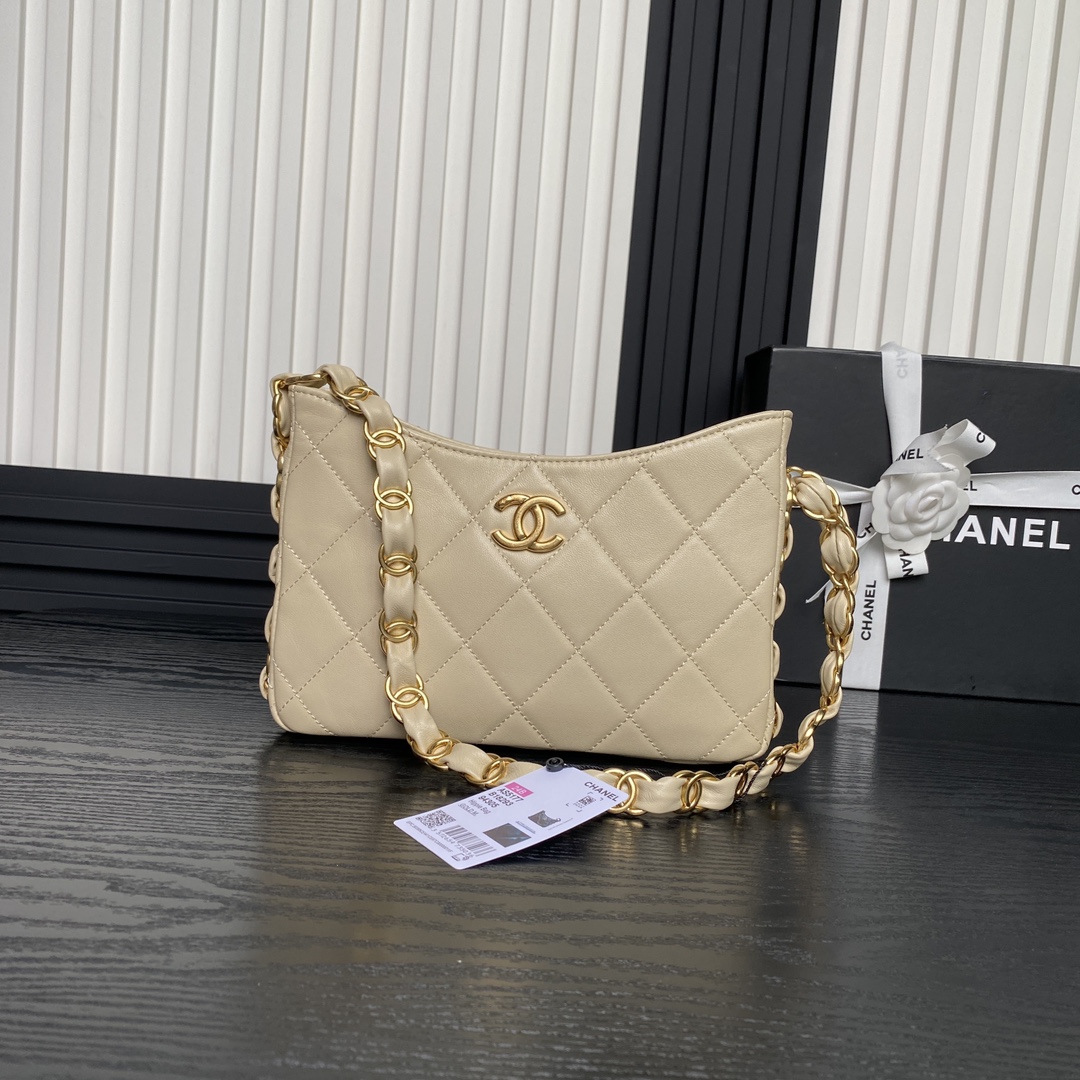 Réplique élevée designer
 Chanel Sacs À Bandoulière & À Épaule Tissé Or Vintage Peau de mouton La chaîne