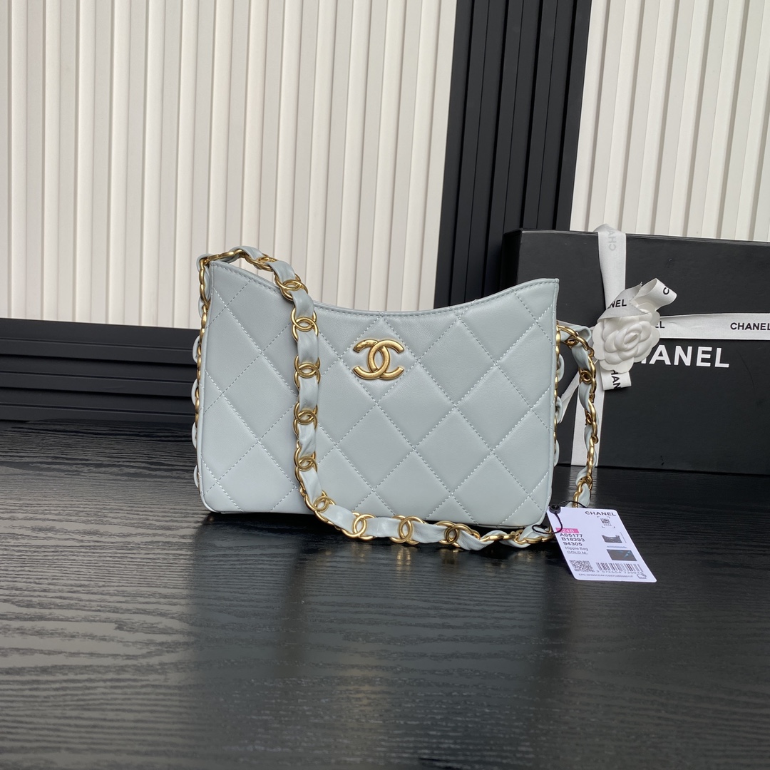 Chanel Sacs À Bandoulière & À Épaule Tissé Or Vintage Peau de mouton La chaîne