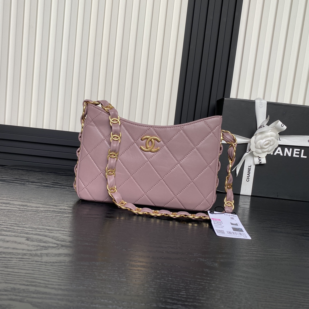 Chanel Sacs À Bandoulière & À Épaule Tissé Or Vintage Peau de mouton La chaîne