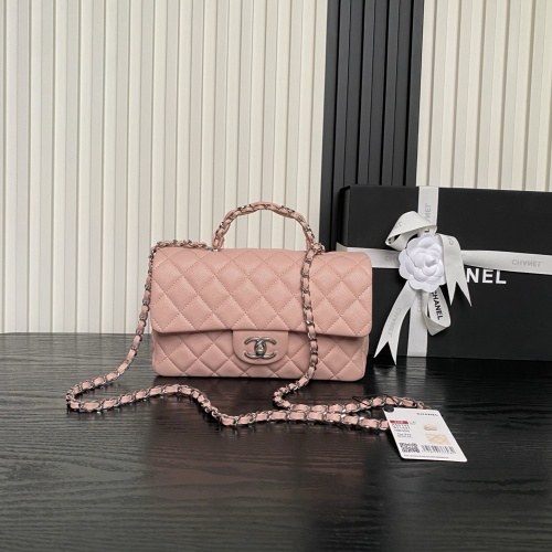 Chanel CF Mini Top Handle Bag,AS5702,Pink Leather,Silver Hardware 1 Chanel CF Mini Top Handle Bag,AS5702,Pink Leather,Silver Hardware