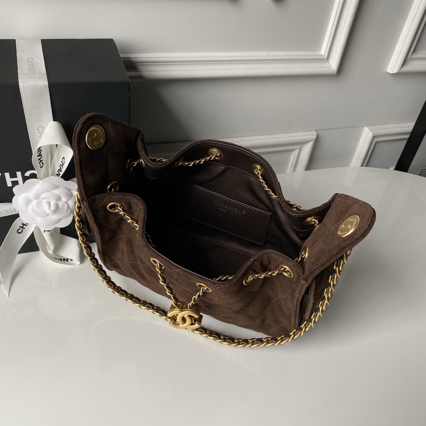 Chanel Style Leather Hobo Bag style reference detail image 6 from source 764341