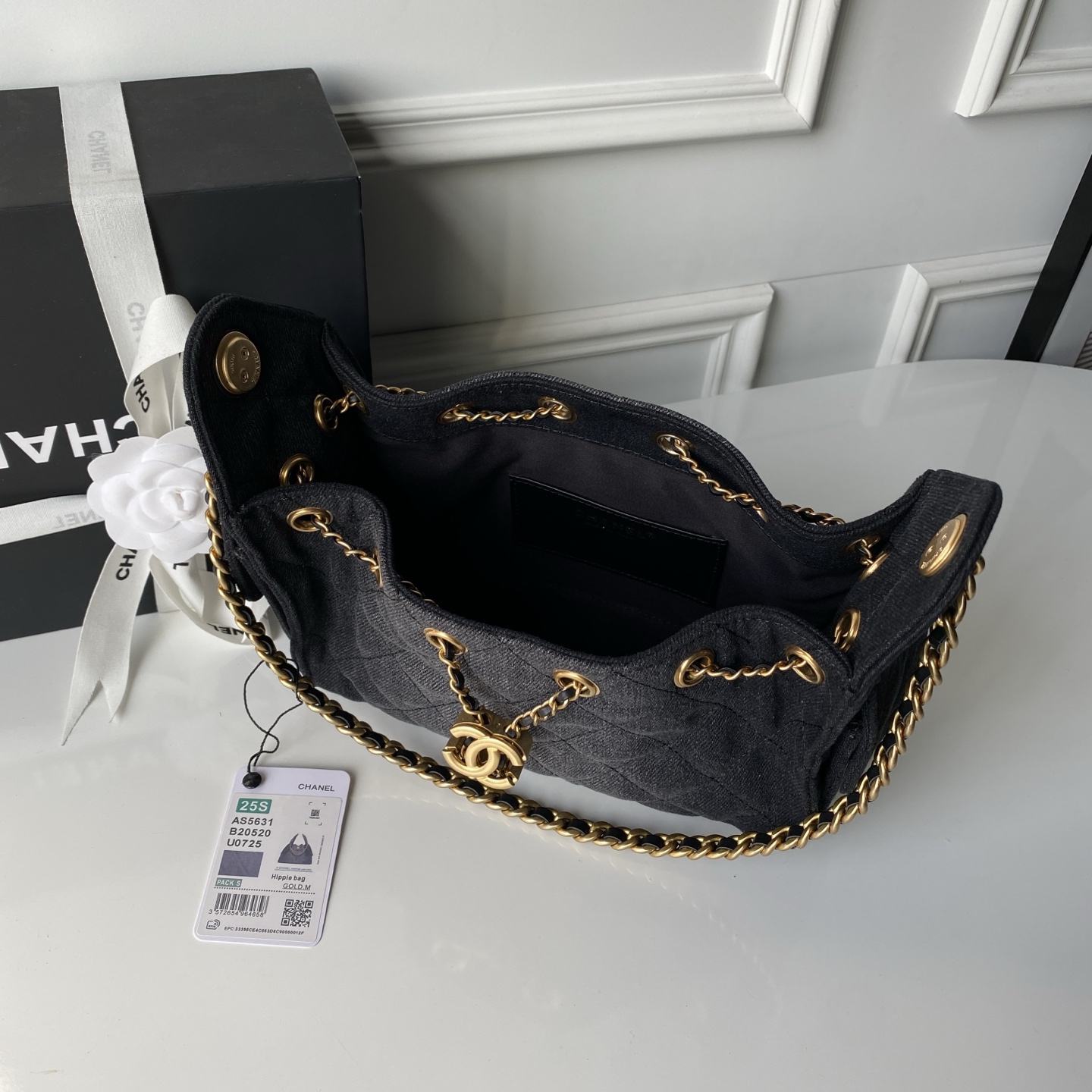 Chanel Style Leather Hobo Bag style reference detail image 7 from source 764344