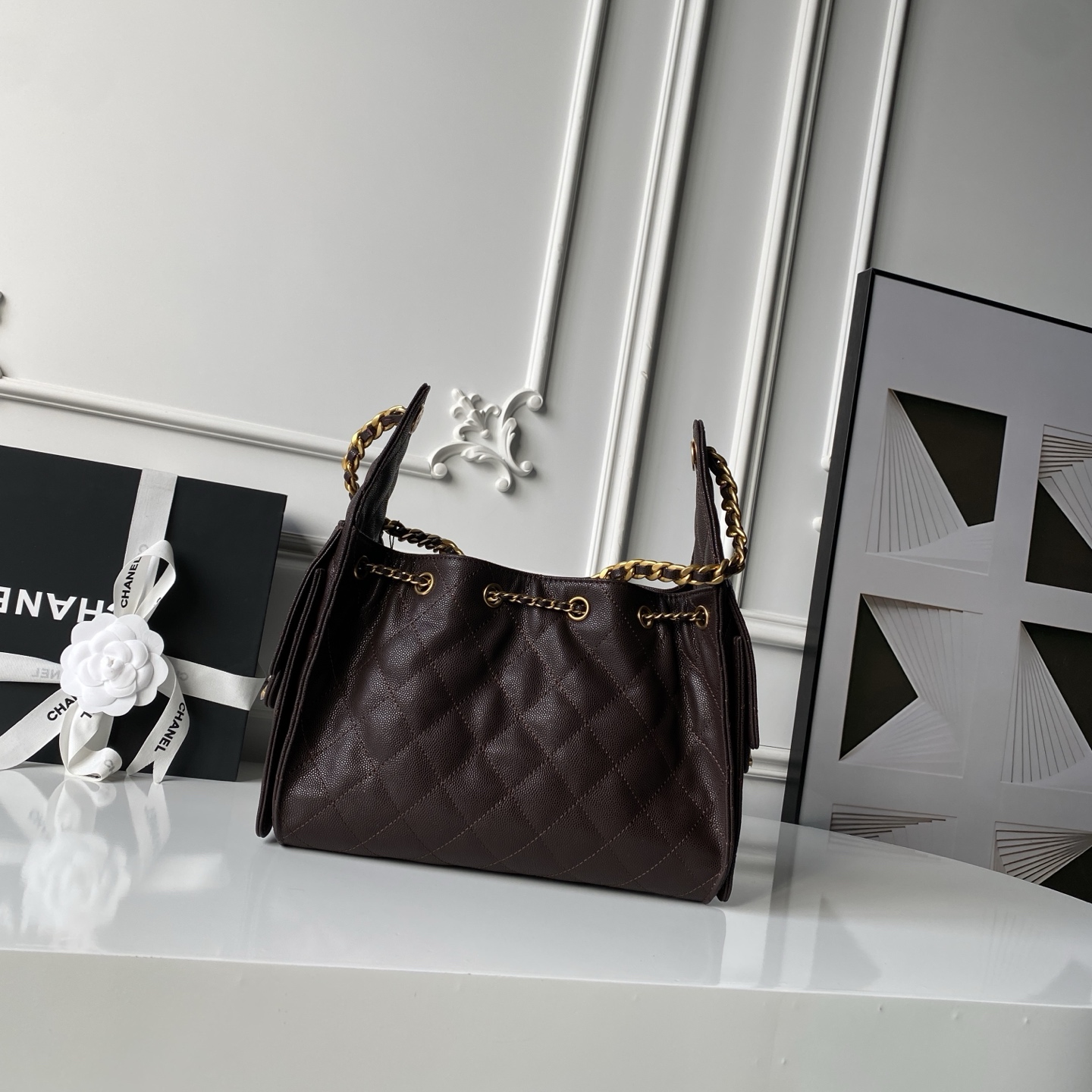 Chanel Style Leather Hobo Bag Lookbook Reference image 2