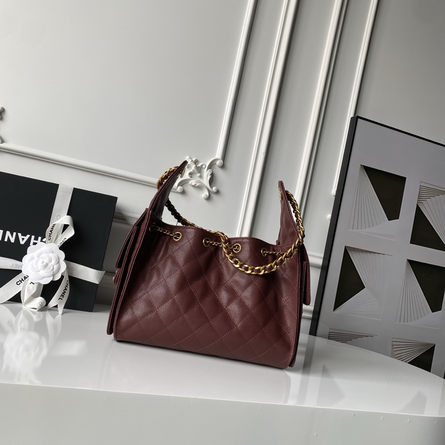 Chanel Style Leather Hobo Bag Lookbook Reference image 2