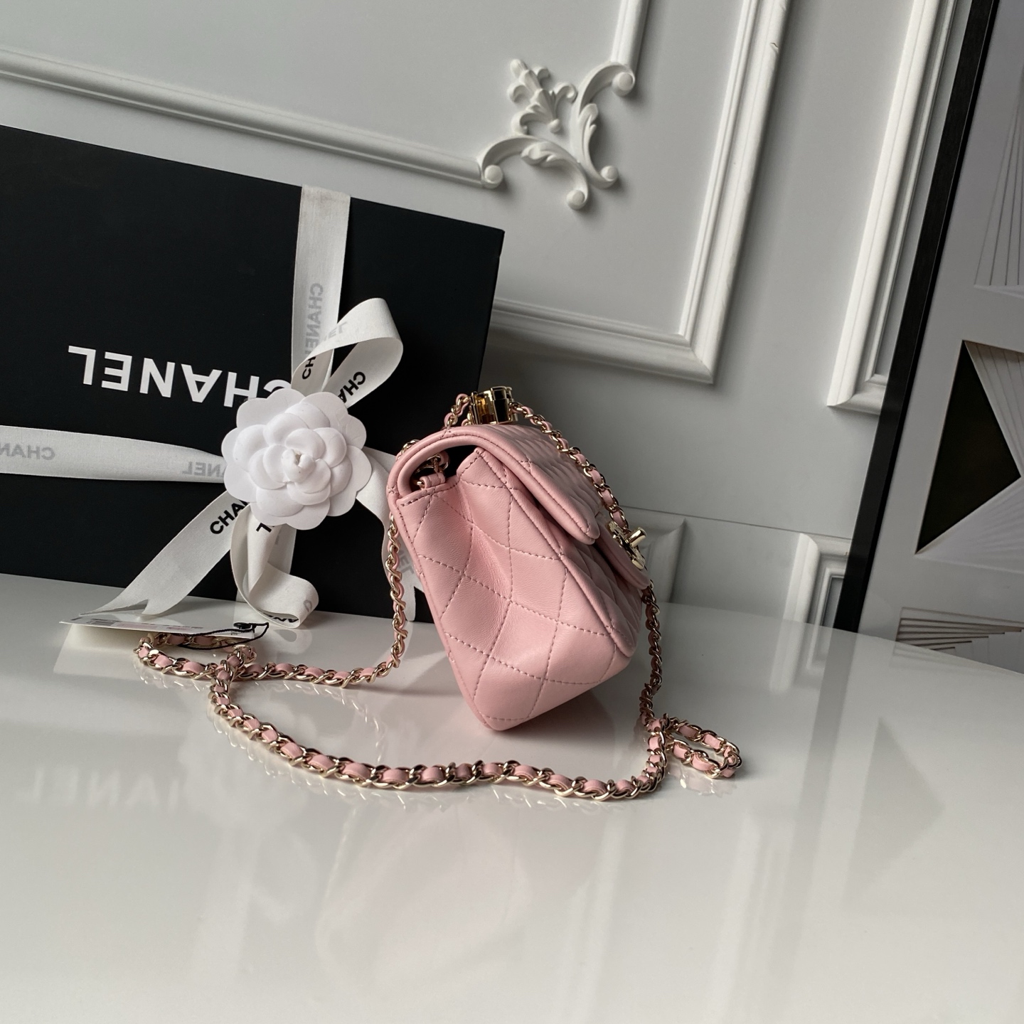 Chanel Style Leather Chain Bag style reference detail image 6 from source 776479