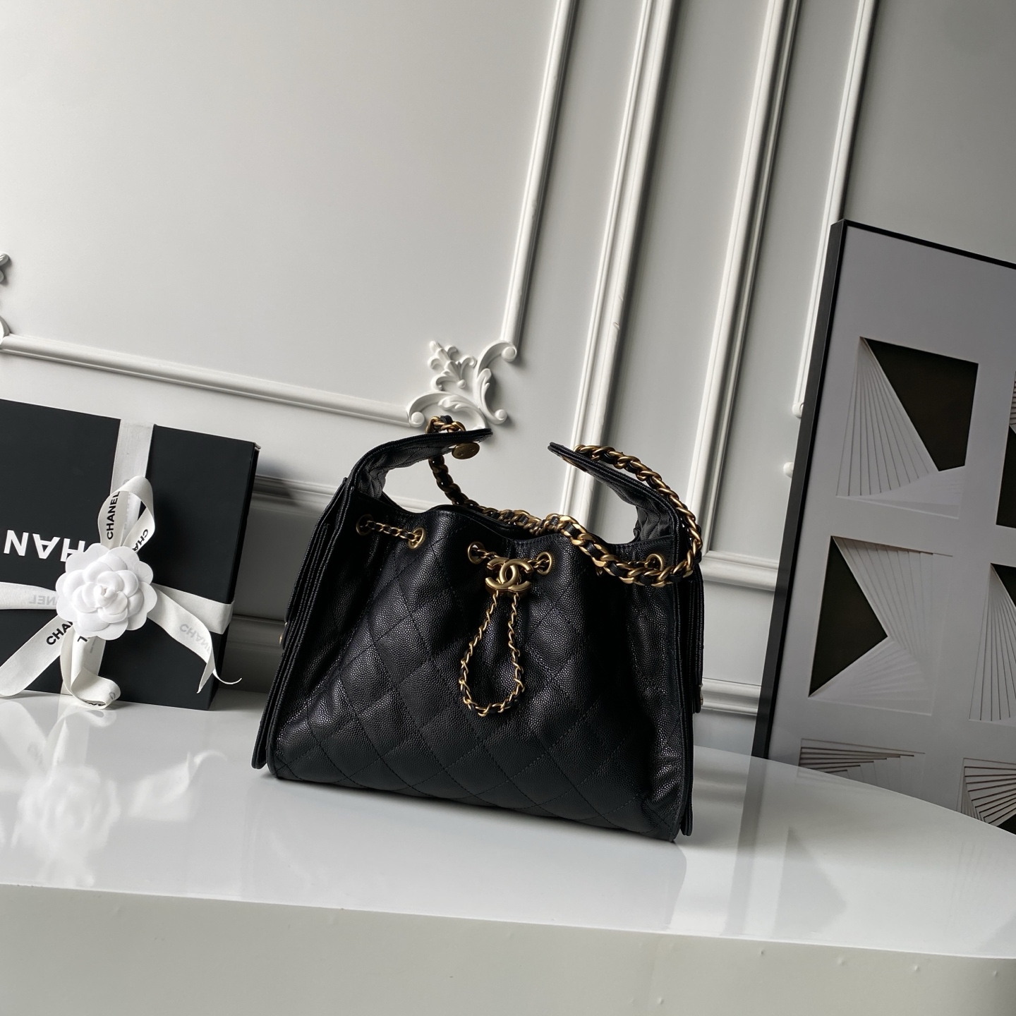 Chanel Style Leather Hobo Bag Lookbook Reference image 1