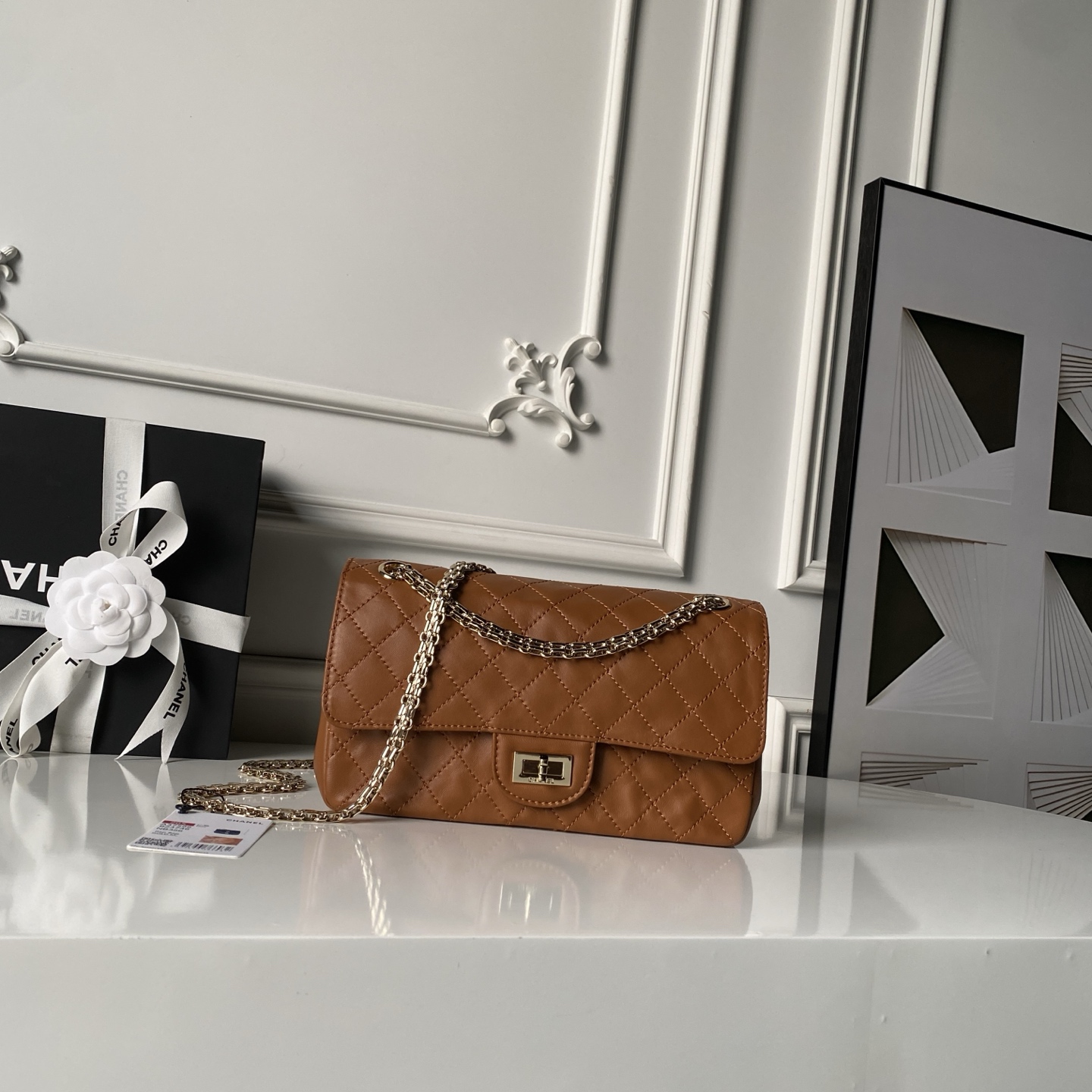 Chanel Caramel Quilted Chain Flap Bag