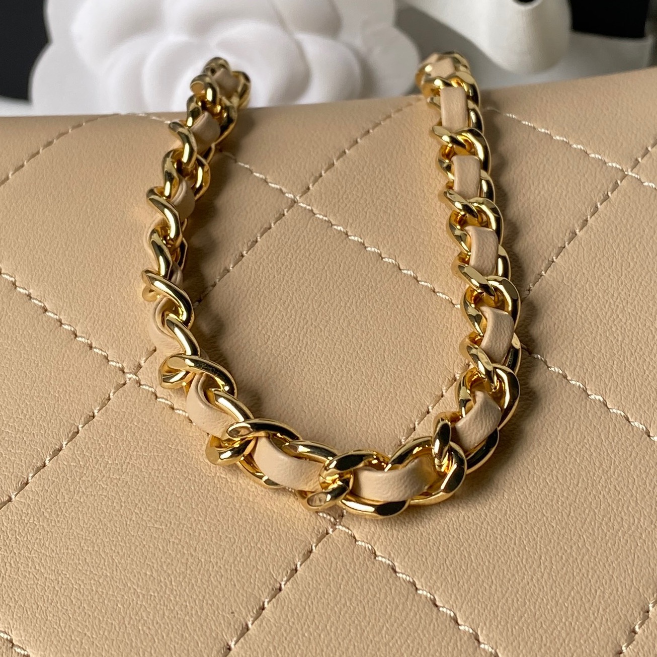 CHANEL Quilted Leather Top Handle Chain Crossbody