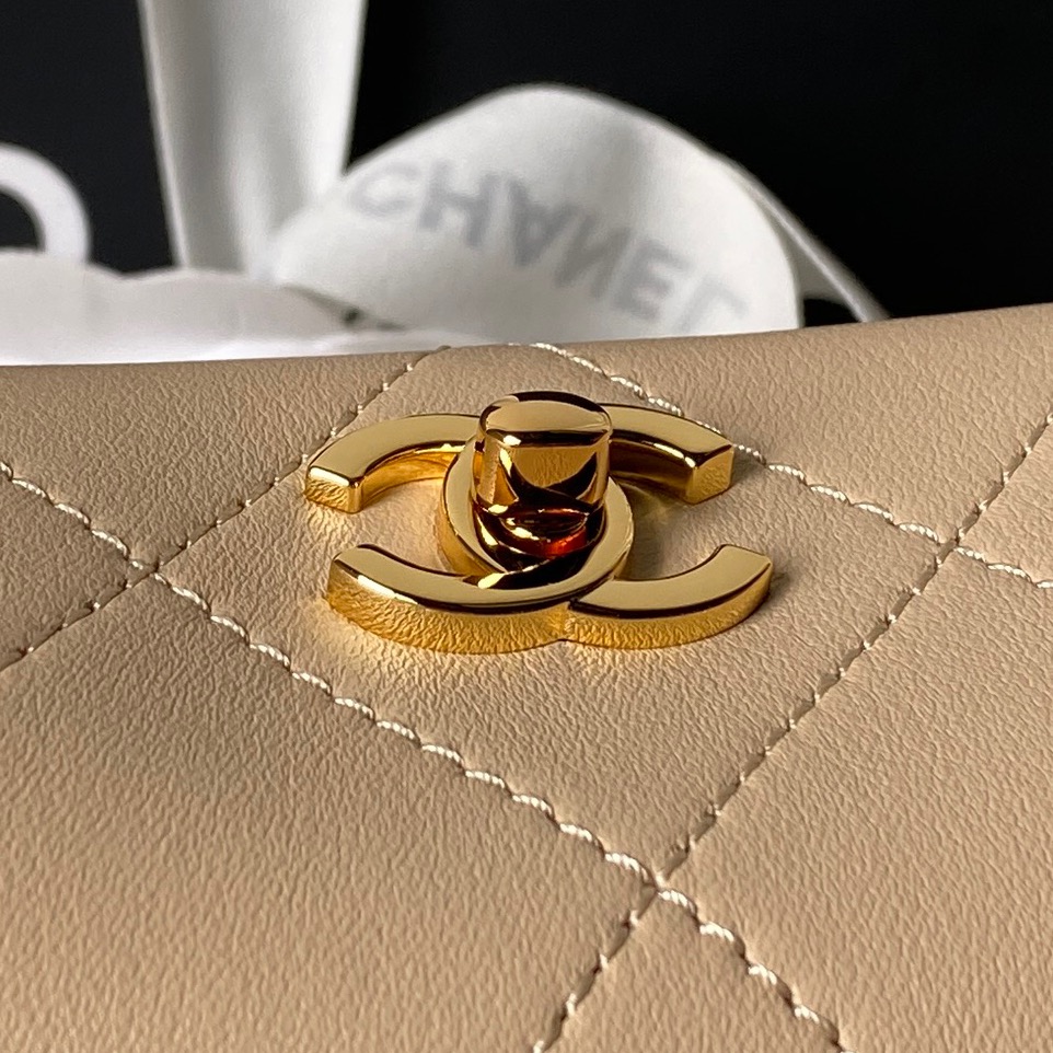 CHANEL Quilted Leather Top Handle Chain Crossbody