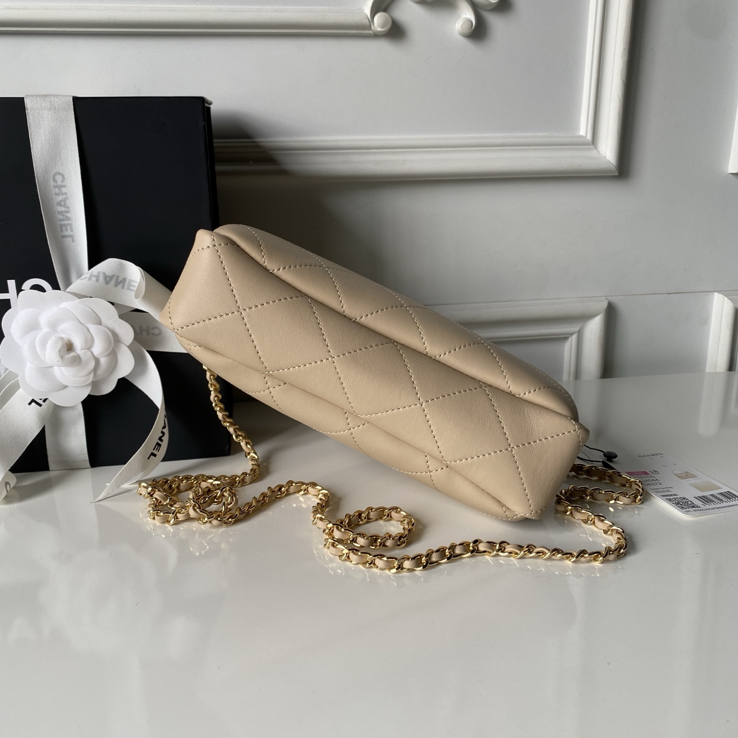 CHANEL Quilted Leather Top Handle Chain Crossbody