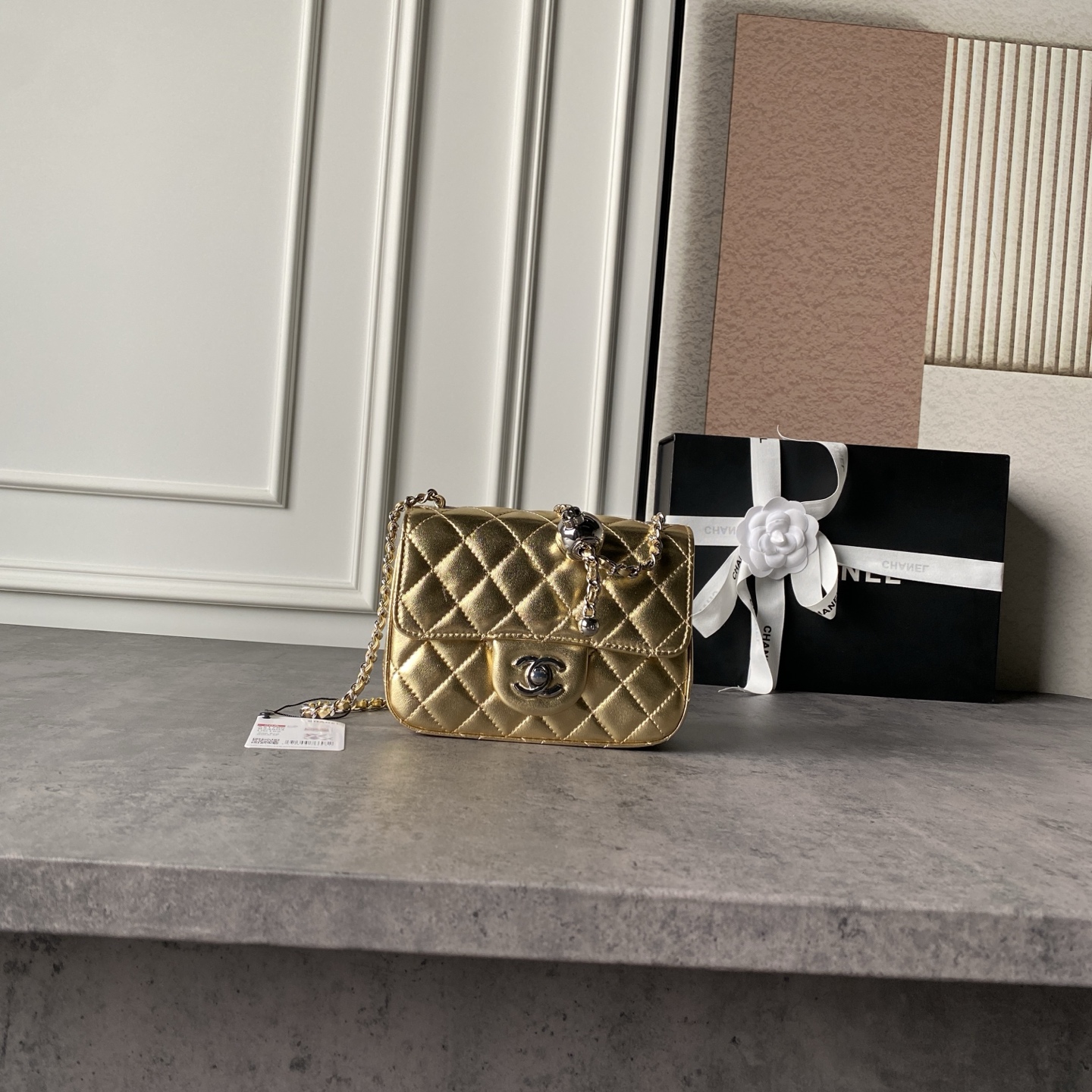 Chanel Metallic Gold Quilted Flap Bag