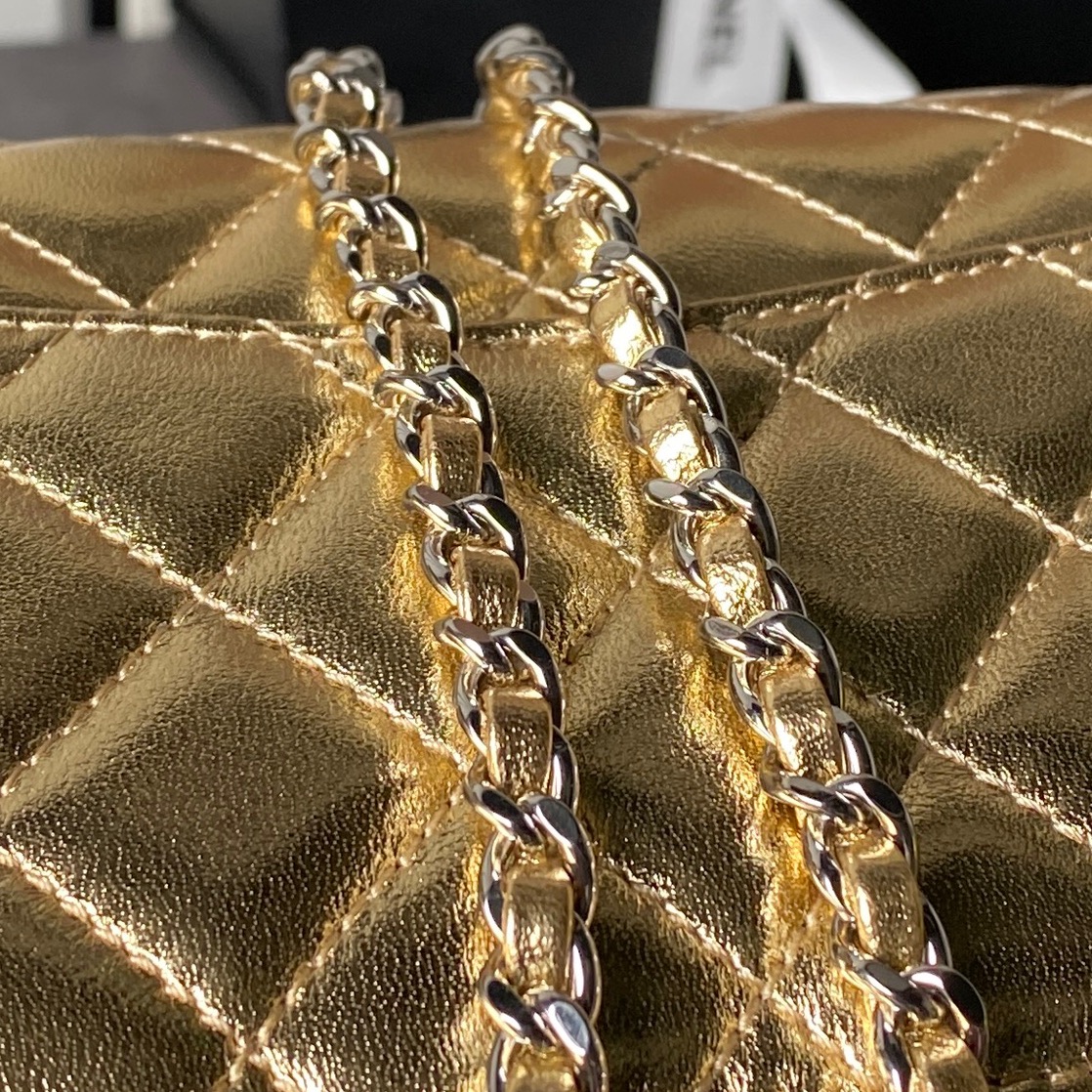 Chanel Metallic Gold Quilted Flap Bag