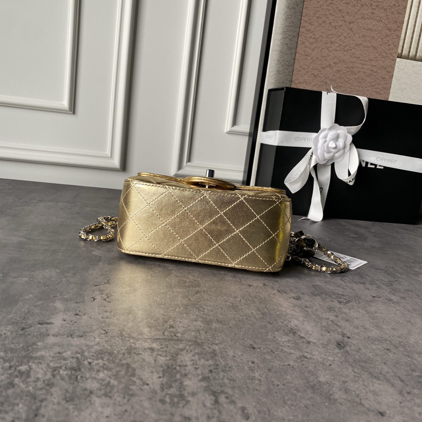 Chanel Metallic Gold Quilted Flap Bag
