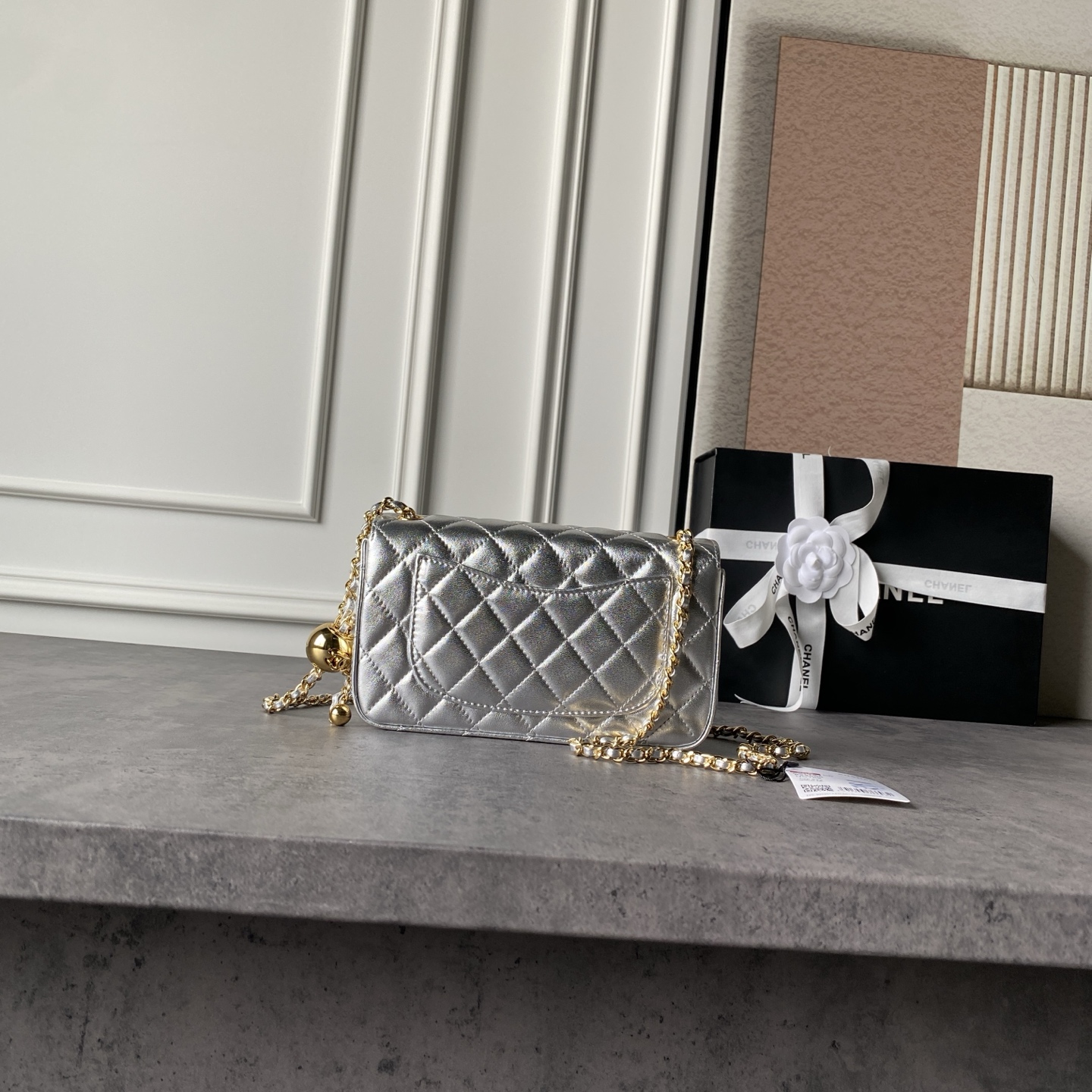 Chanel Metallic Silver Quilted Flap Bag