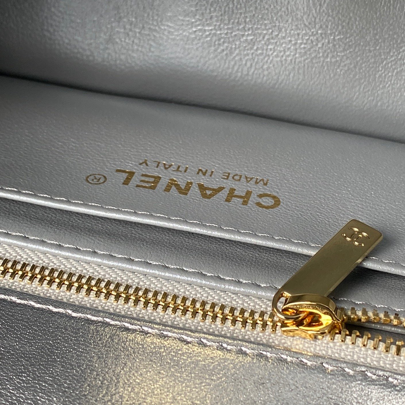 Chanel Metallic Silver Quilted Flap Bag