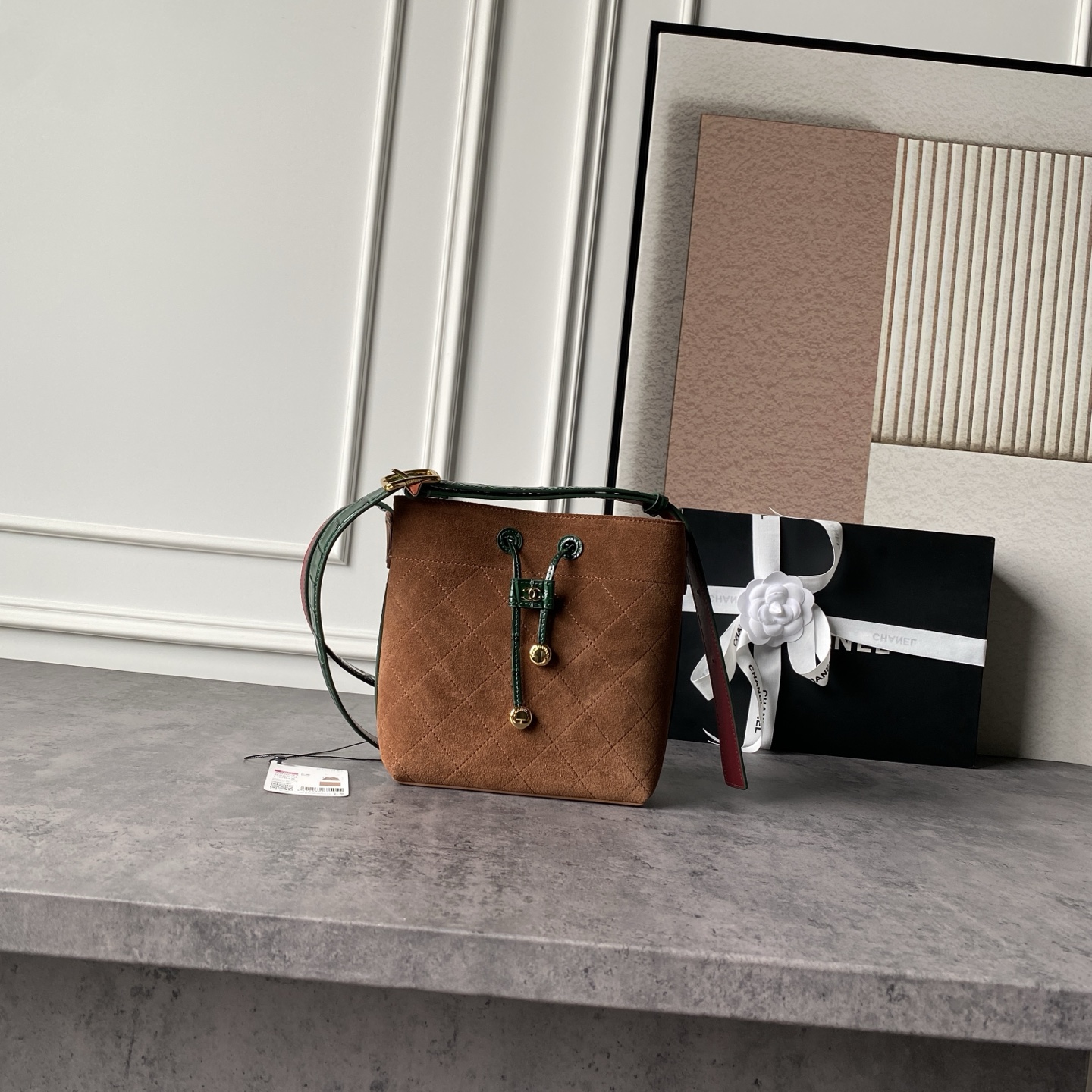 Chanel Brown Drawstring Bucket Bag