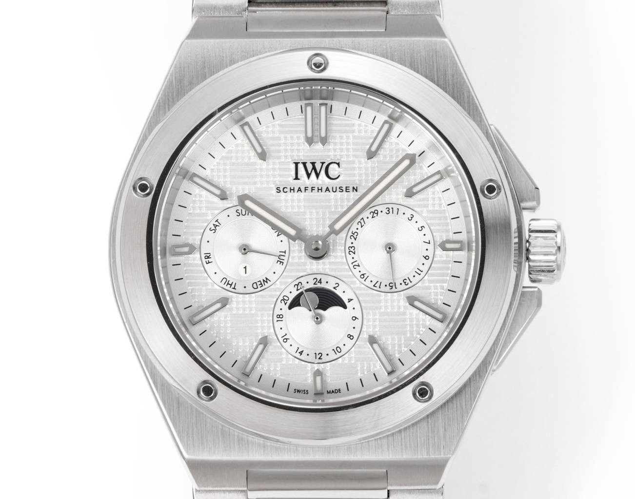 IWC Ingenieur Perpetual Calendar silver case, bezel, dial and bracelet 45mm Men's Automatic