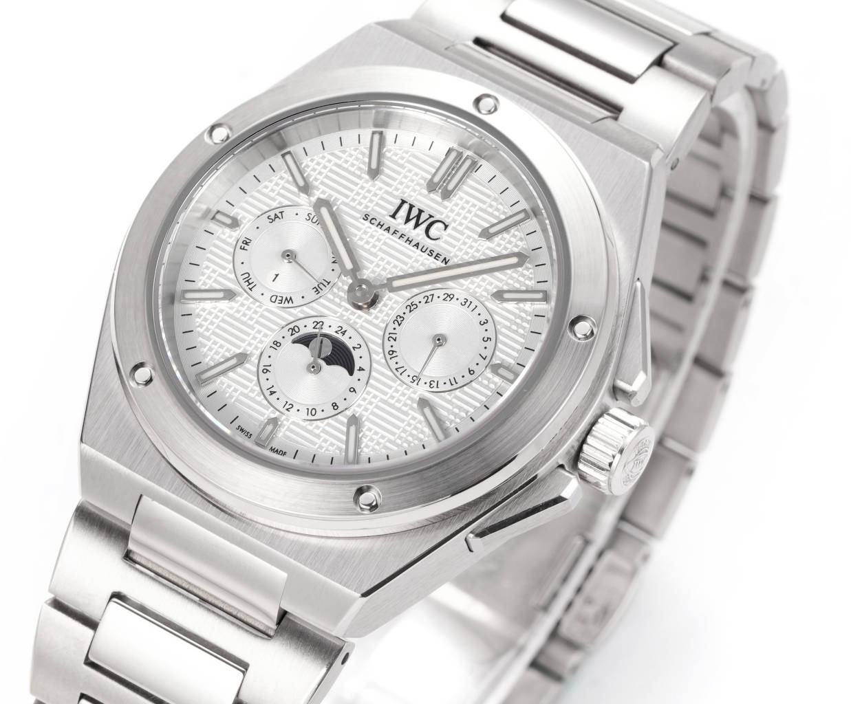 IWC Ingenieur Perpetual Calendar silver case, bezel, dial and bracelet 45mm Men's Automatic