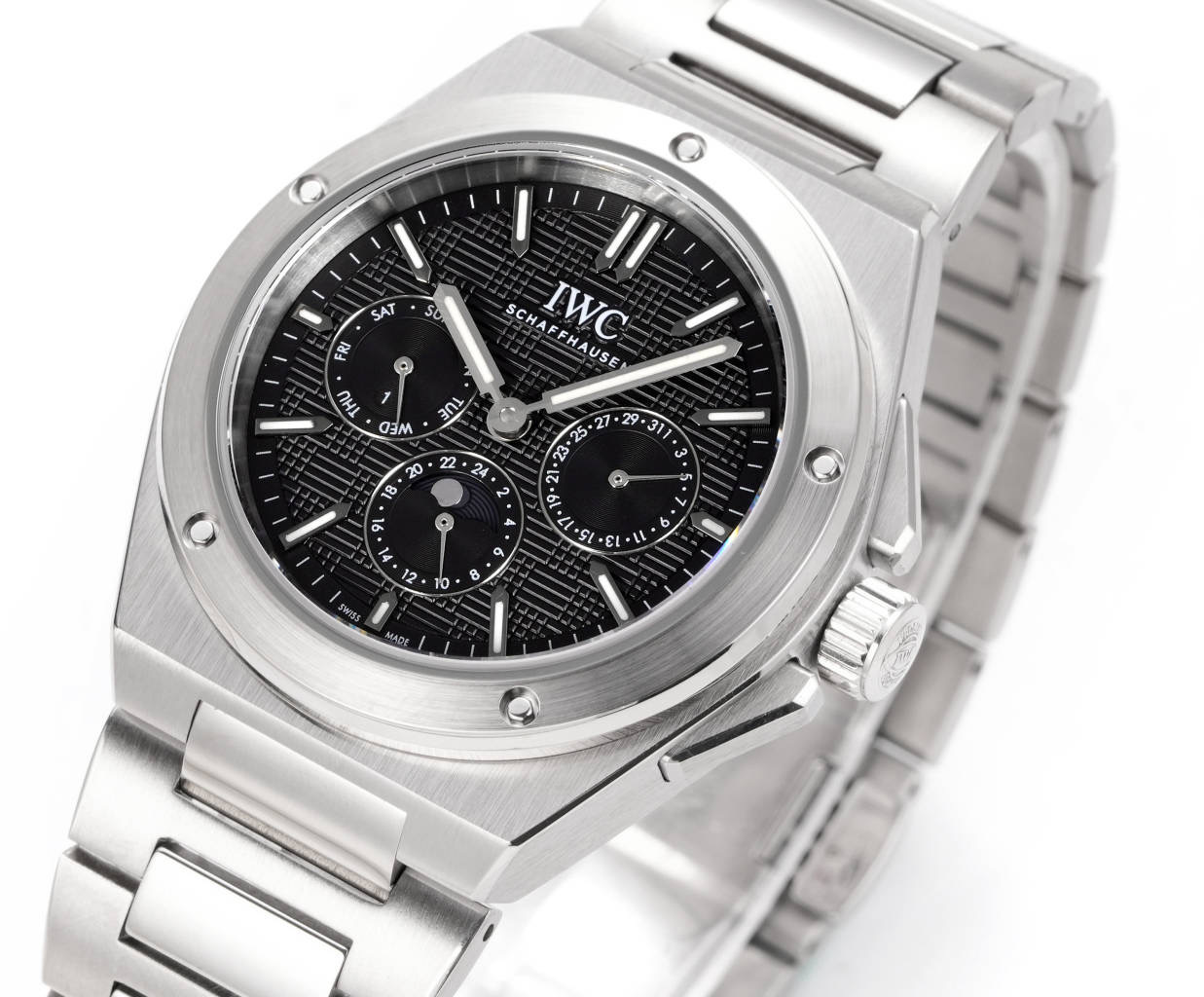IWC Ingenieur Perpetual Calendar 41 stainless steel case and bracelet, black dial 41mm Men's Automatic