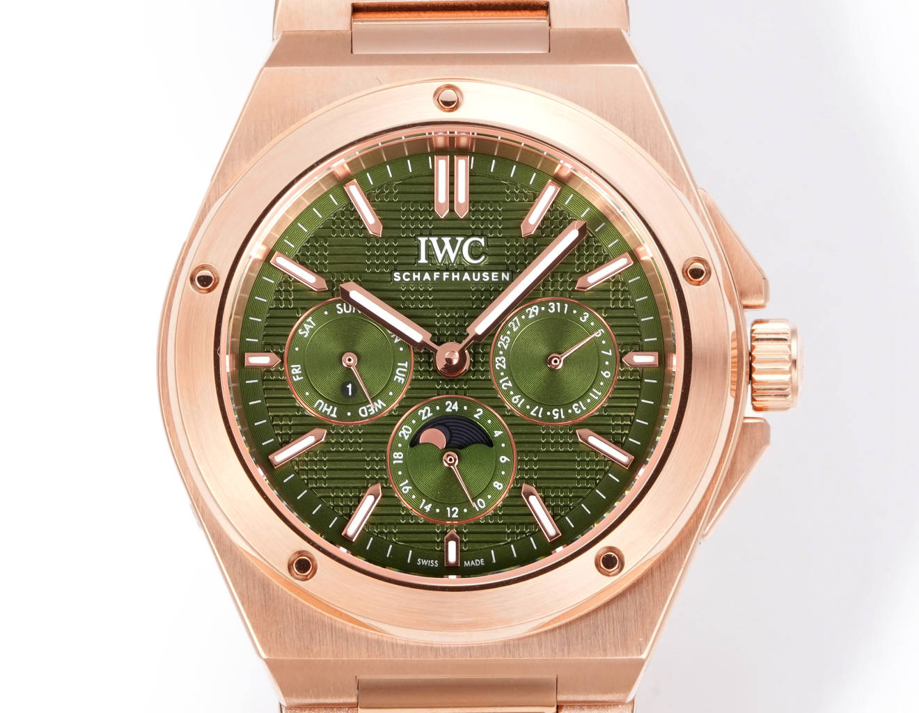 IWC Ingenieur Perpetual Calendar 41 rose gold case and bracelet, green dial 41mm Men's Automatic