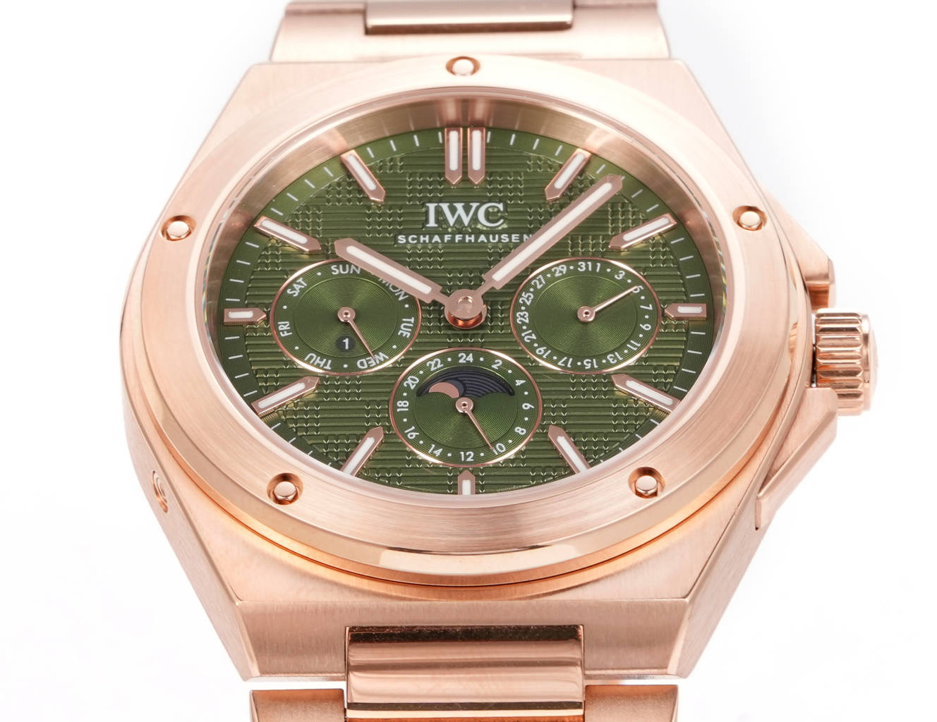 IWC Ingenieur Perpetual Calendar 41 rose gold case and bracelet, green dial 41mm Men's Automatic