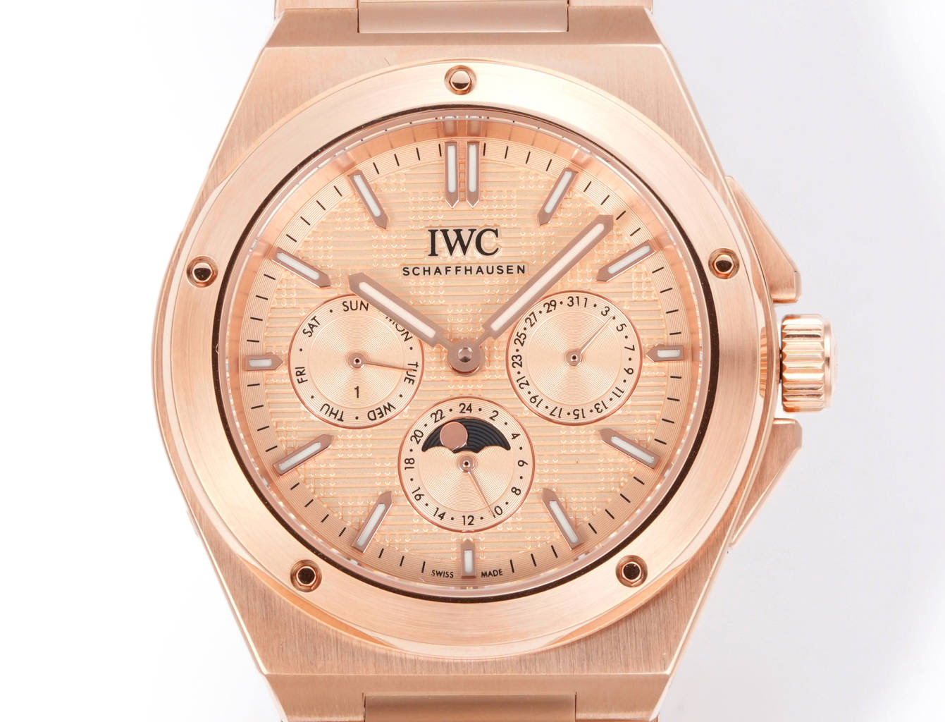 IWC Ingenieur Perpetual Calendar 40 rose gold case bezel dial and bracelet 40mm Men's Automatic