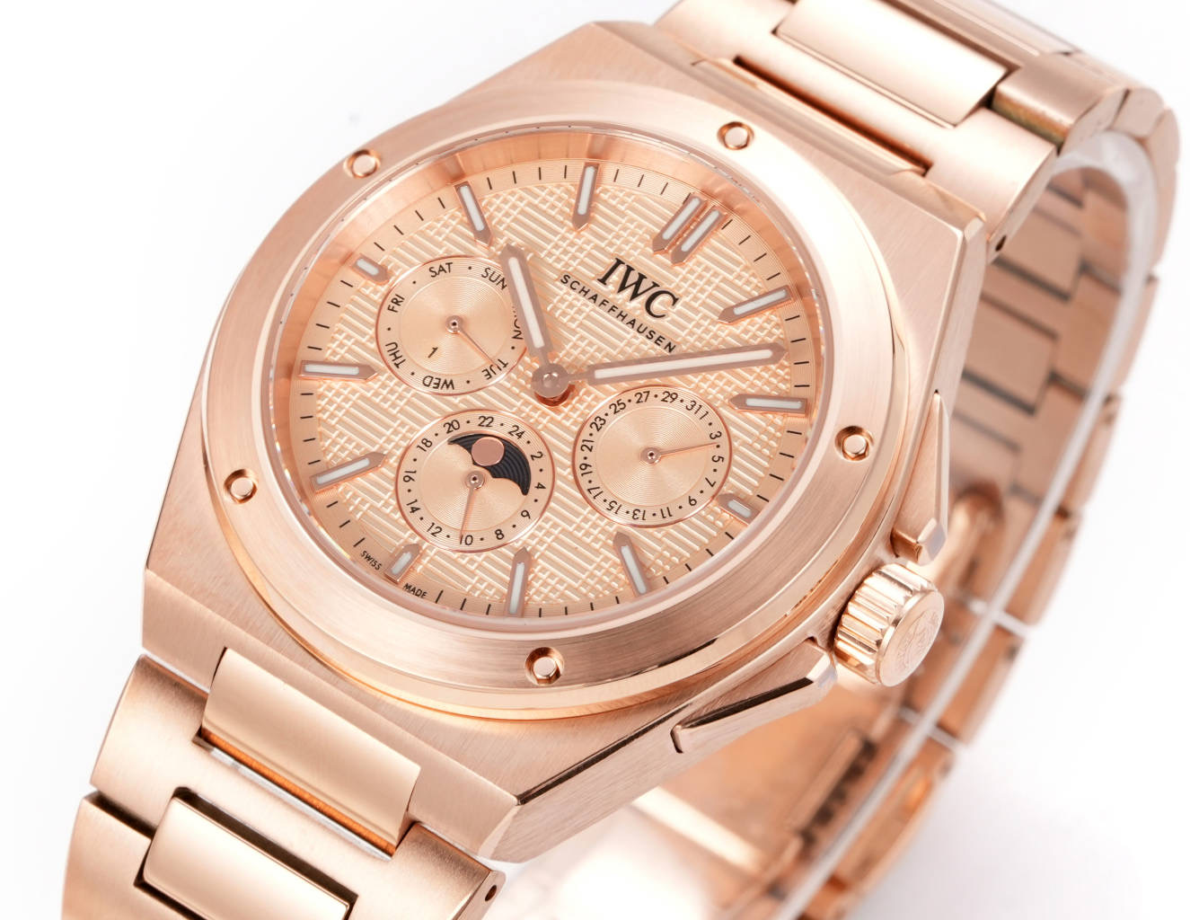 IWC Ingenieur Perpetual Calendar 40 rose gold case bezel dial and bracelet 40mm Men's Automatic