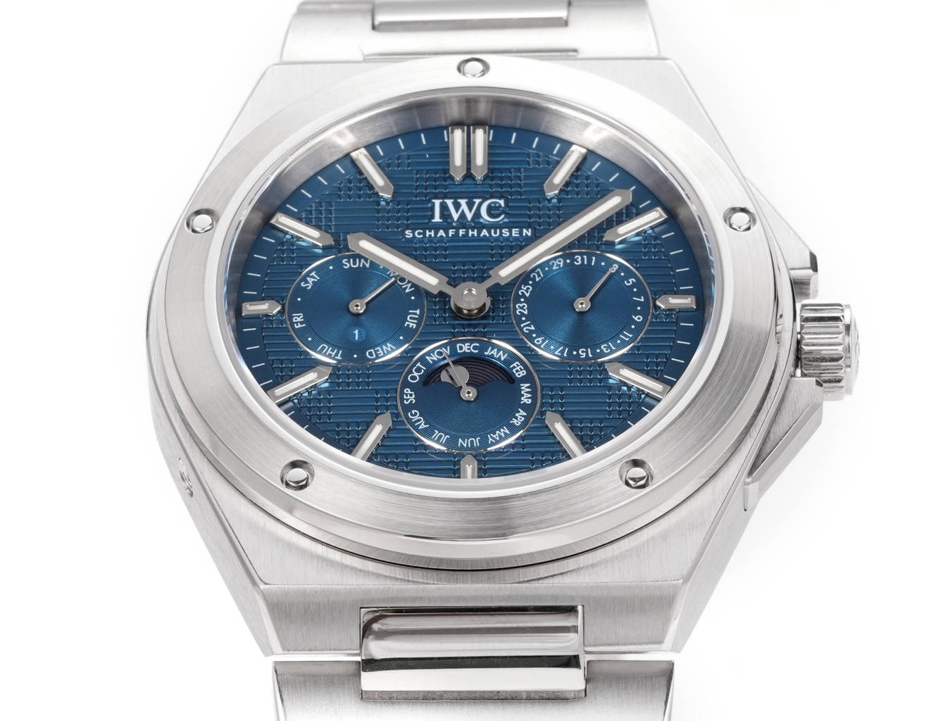 IWC Ingenieur Perpetual Calendar stainless steel case and bracelet, blue dial 41mm Men's Automatic