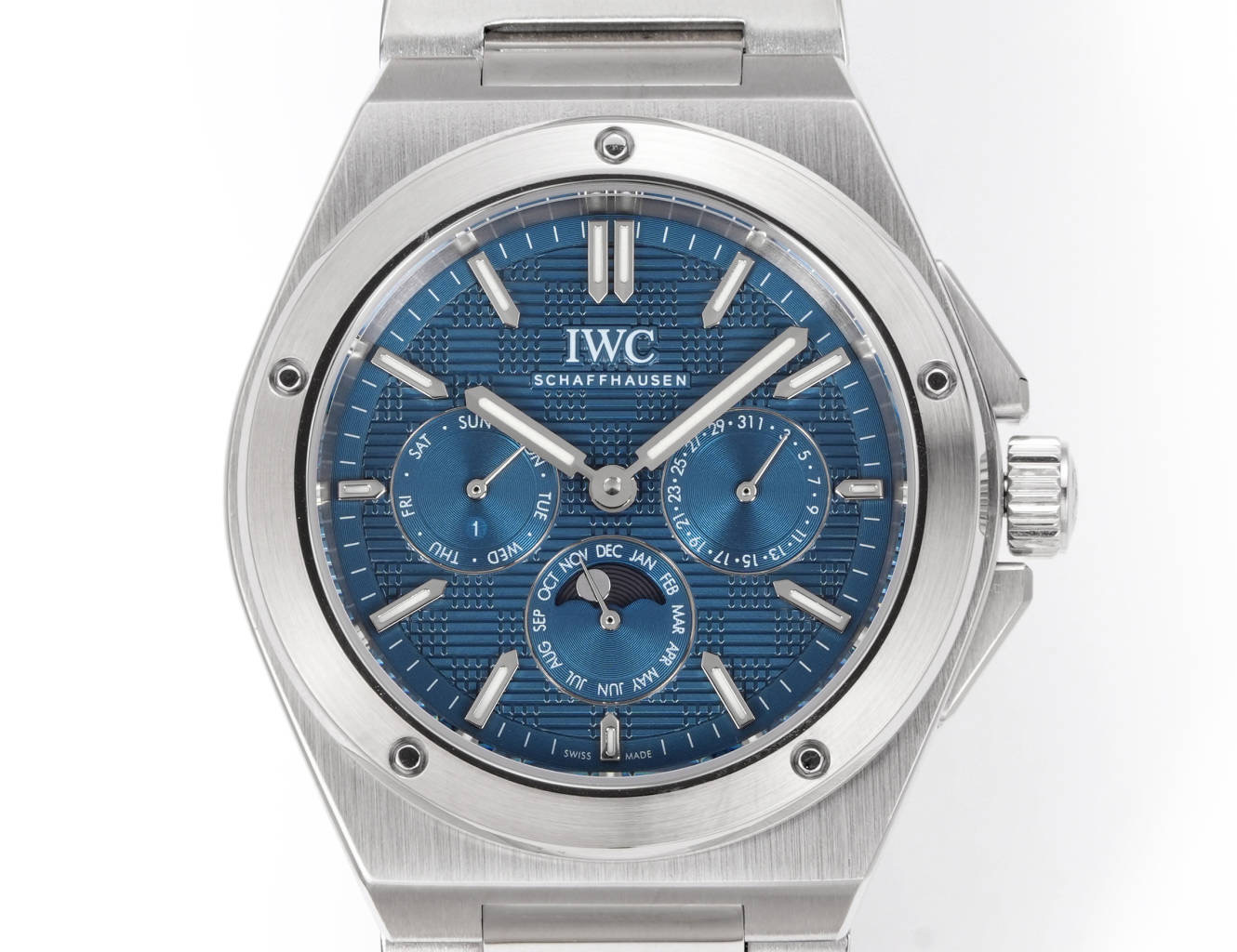 IWC Ingenieur Perpetual Calendar stainless steel case and bracelet, blue dial 41mm Men's Automatic