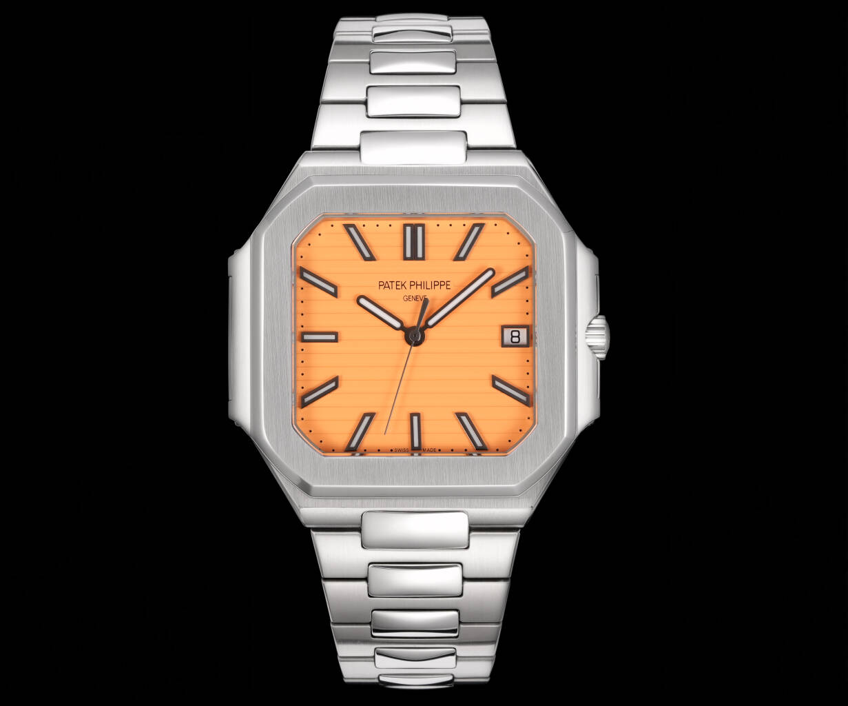 NO:552845,Unified Patek Philippe Square New Series CUBITUS 5821/1A-001 Watch Highlight Feature 1 Movement: Equipped with modified Cal.26-330S C  The movement and balance wheel positions are consistent with the genuine products. 2 Steel belt: 316L custom-grade ergonomic strap, new buckle style. 3 Case: The size is 45 mm, the diagonal length of the case (i.e. 10 o'clock to 4 o'clock), because the case is approximately square, the width of the upper and lower sides will be less than this value, so the visual effect is not very great. In terms of matching, 5821 is a luxury sports-style watch, and it can be paired with formal and casual styles on a daily basis.,, patek philippe19860909统一 百达翡丽 方形 新系列CUBITUS 5821/1A-001腕表 亮点特色1机芯:搭载改Cal.26-330S C 机芯,摆轮位置均与正品一致.2钢带:316L定制级人体工程学表带,新扣款式.3表壳:尺寸为45毫米,表壳对角线长度(即10点位至4点位),因为表壳近似于方形,上下边的宽度会小于这一数值,所以视觉效果并不是很大. 搭配上,5821属于豪华运动风格腕表,日常搭配正装和休闲风格也可以.,,patek philippe,Watch