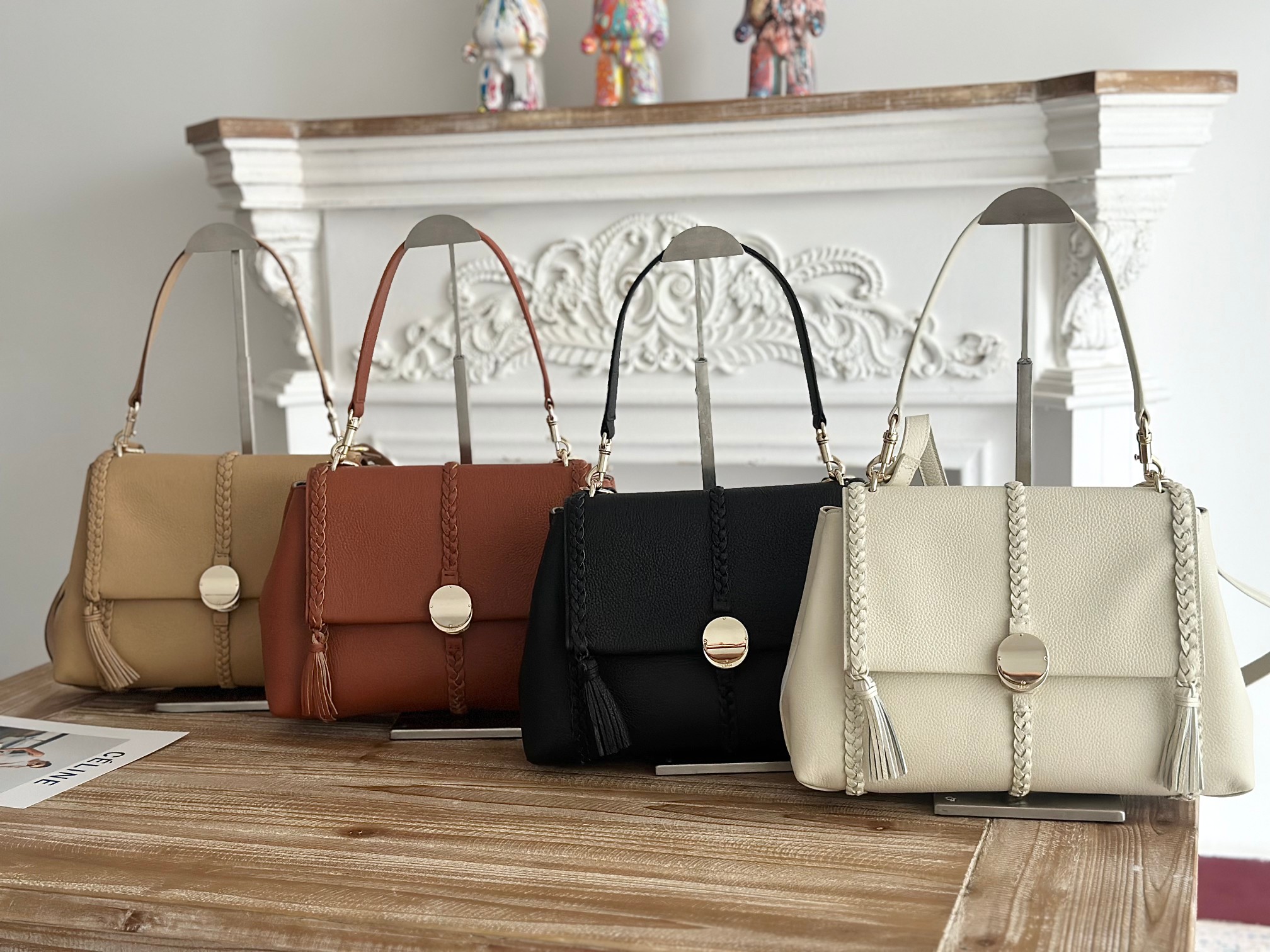 Chloé 221 large, medium and small textured leather