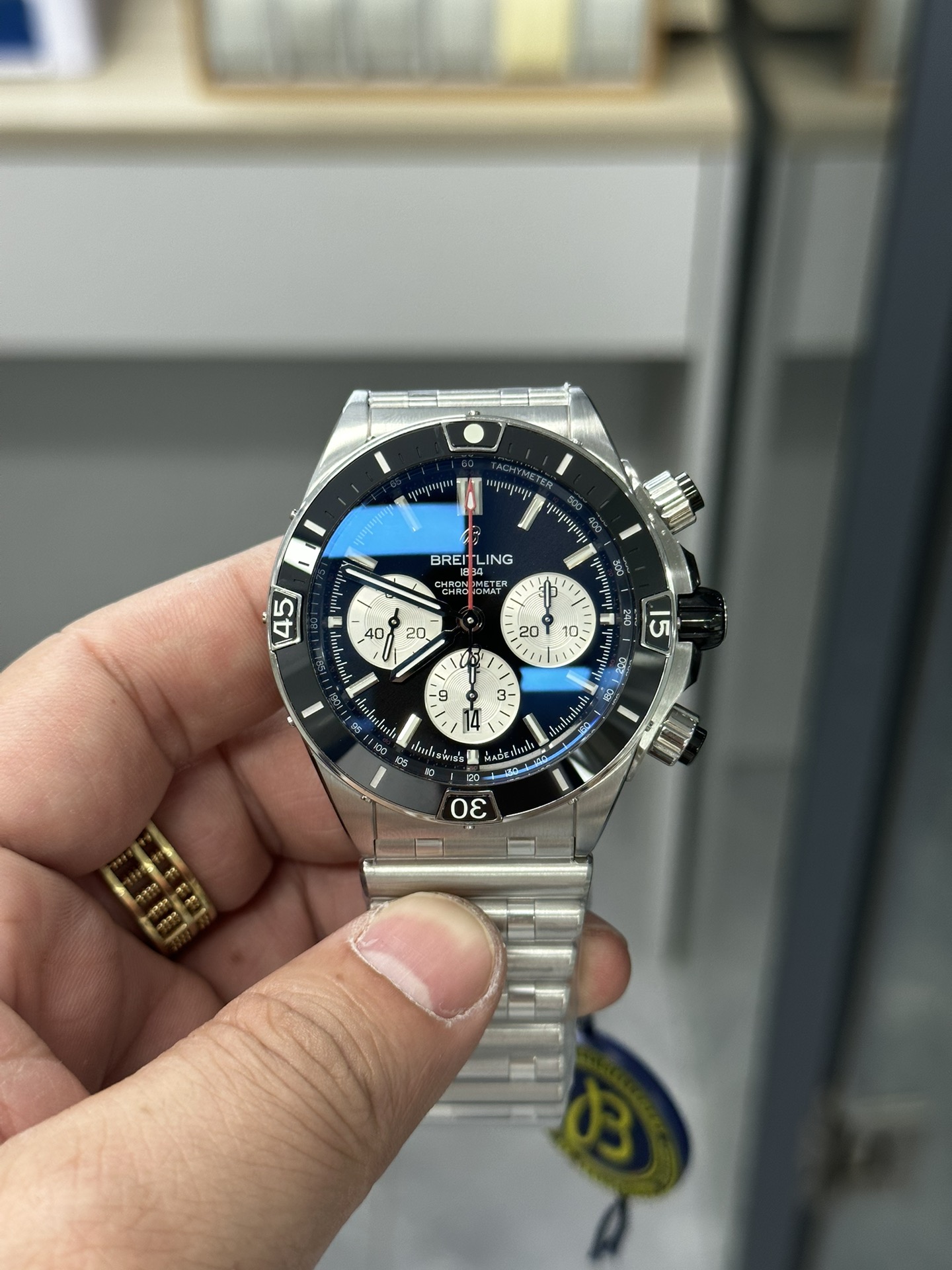 NO:147748,BLS Breitling Super Mechanical Timer 44MM New Ceramic Round Port, Market First Launch, Breitling19860909BLS百年灵超级机械计时44MM新款陶瓷圈口,市场首发,,breitling,Watch