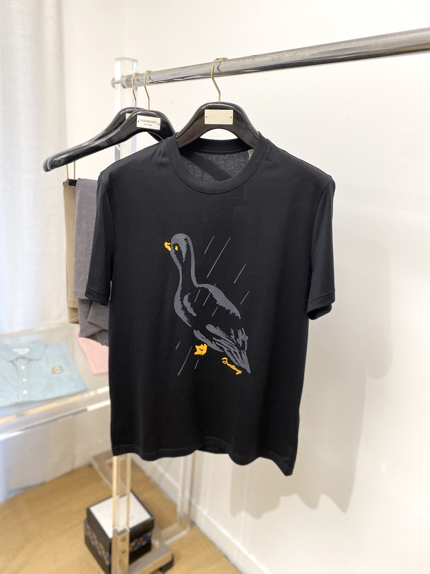 NO:451123,Burberry, the latest short-sleeved T-shirt in 2025, handsome and fashionable, top-grade printed pattern letter logo on the chest, simple and versatile style. Fabric cotton is not only crisp, maintains a fashionable silhouette, but also comfortable to wear, and the yarn is more delicate, the number M-3XL, burberry, T-shirt, tees, t-shirt, alexander wang19860909巴宝莉、2025最新款短袖T恤,帅气时尚,胸前顶级印花图案字母logo,简约百搭款.面料棉 不仅挺括,保持潮流的廓形,又穿着舒适,纱织更细腻,码数M-3XL,,burberry,T-shirt,tees，t-shirt,alexander wang,Men's clothing