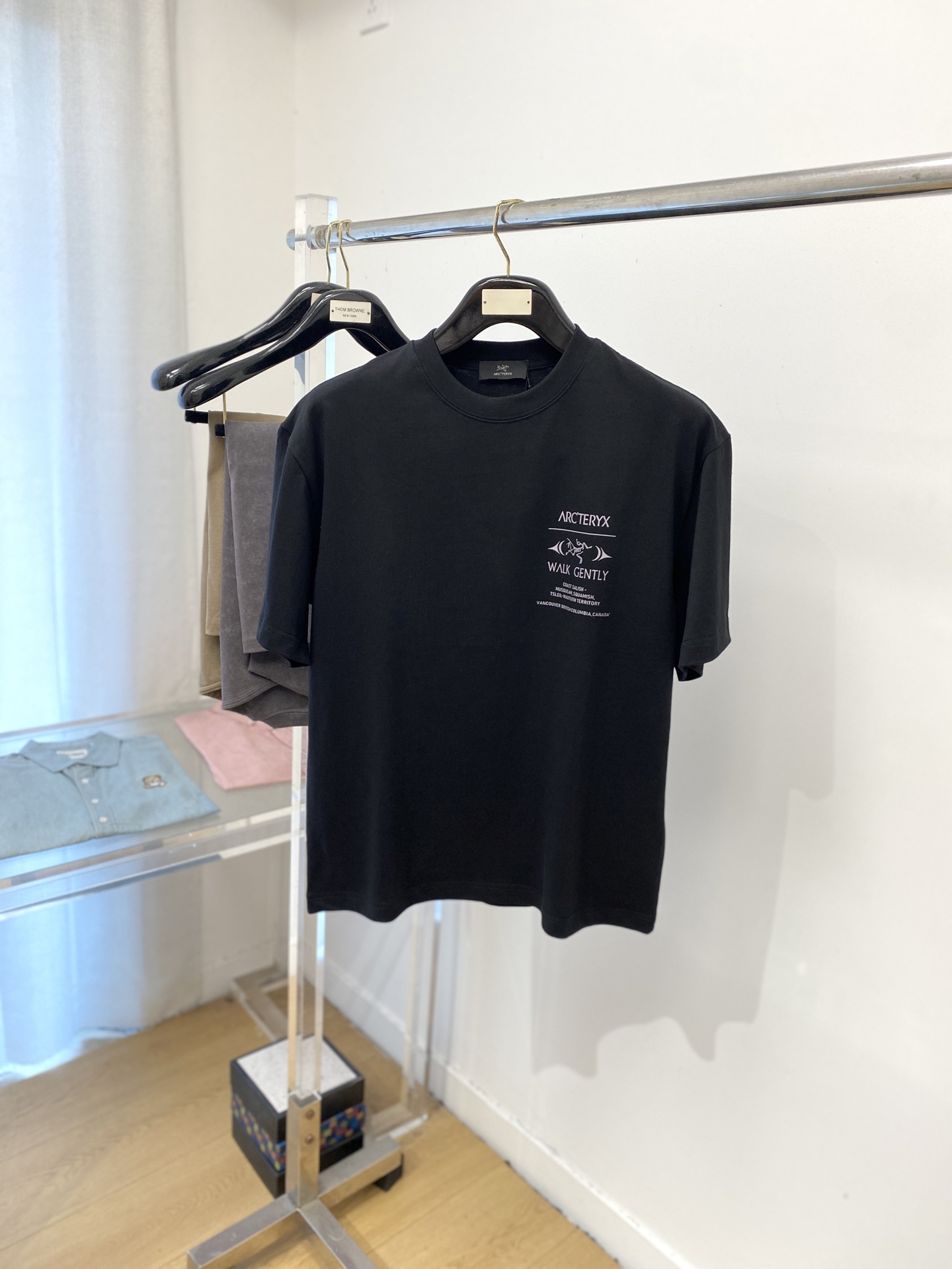 NO:508525,Archaeoptera Bird, the latest short-sleeved T-shirt in 2025, handsome and fashionable, top-grade printed pattern letter logo on the chest, simple and versatile style. The fabric cotton is not only crisp, maintains the trendy silhouette, but also comfortable to wear, and the yarn is more delicate, the number M-2XL, arc'teryx, T-shirt,tees, t-shirt,alexander wang19860909始祖鸟、2025最新款短袖T恤,帅气时尚,胸前顶级印花图案字母logo,简约百搭款.面料棉 不仅挺括,保持潮流的廓形,又穿着舒适,纱织更细腻,码数M-2XL,arc'teryx,T-shirt,tees，t-shirt,alexander wang,Men's clothing