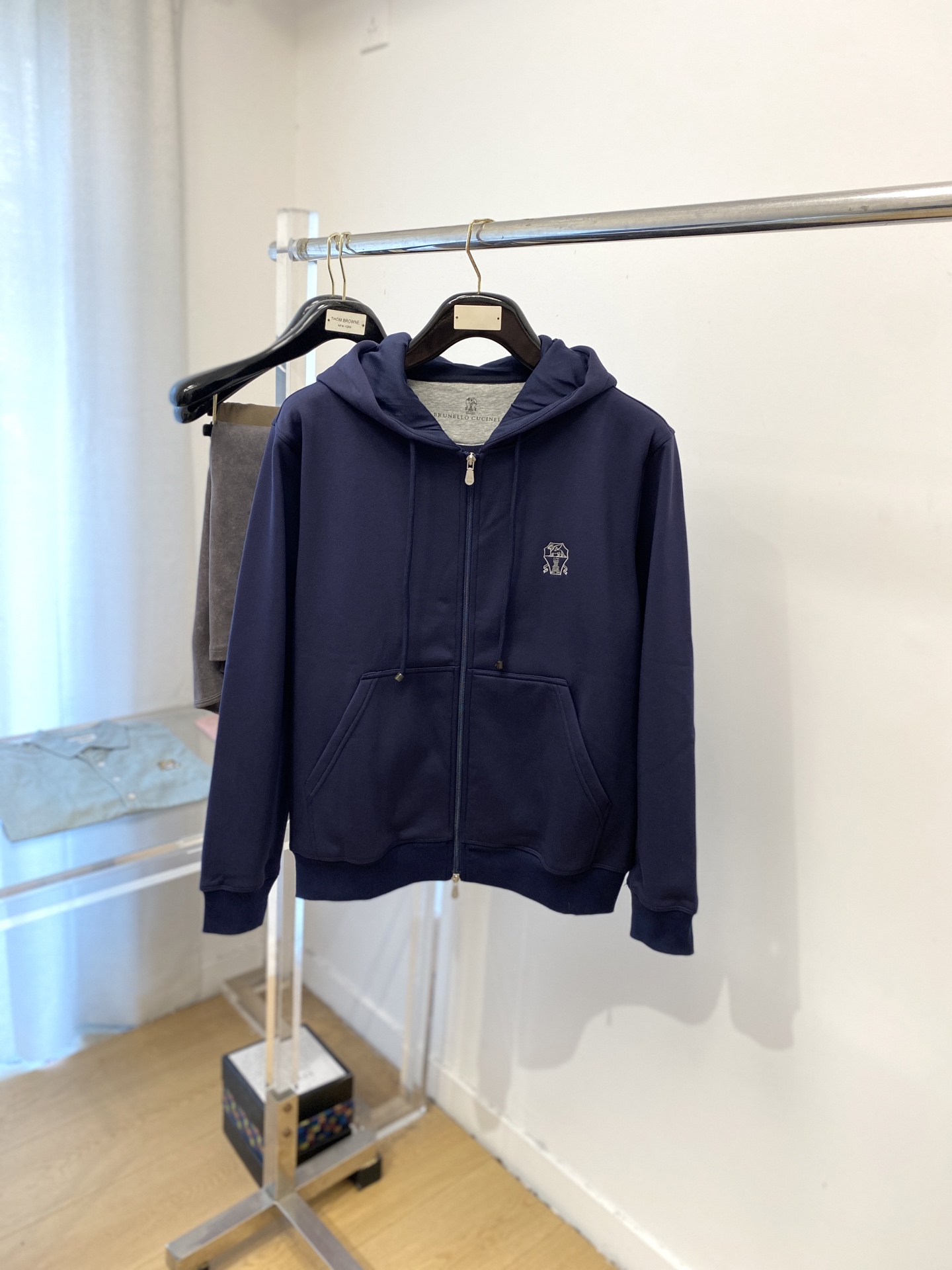 “Brumello Cucinelli 2025 Cotton Coat with Stubby Logo Embroidery for Men | Comfortable and Stylish Fashion”