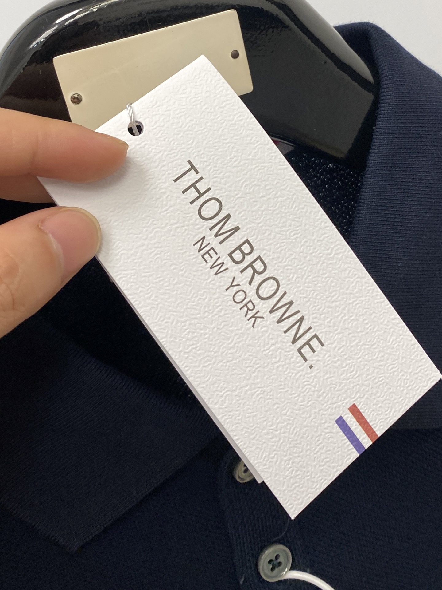 Thom Browne Women's Navy Cotton Polo Shirt with 4-Bar Arm Detailing 5 i1755252274961 5964 0 3