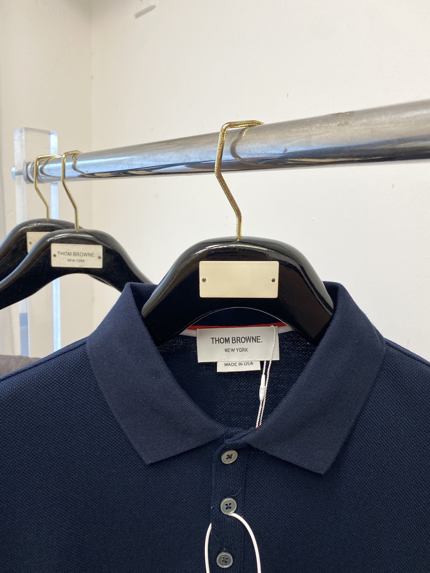 Thom Browne Women's Navy Cotton Polo Shirt with 4-Bar Arm Detailing 3 i1755252275457 5032 0 1