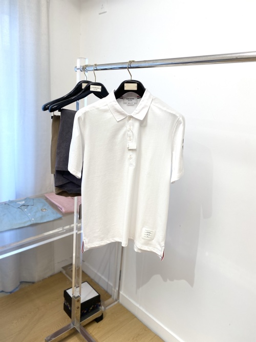 Thom Browne Classic Fit Polo Shirt with Embroidered Logo 1 Thom Browne Classic Fit Polo Shirt with Embroidered Logo