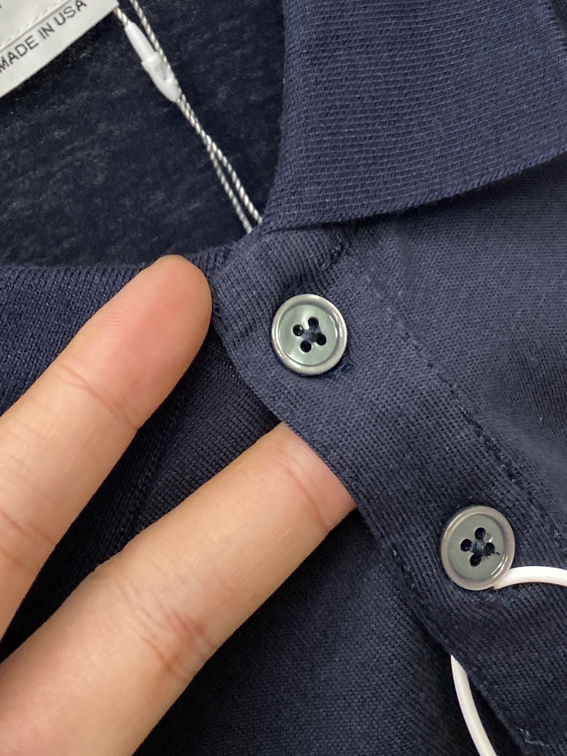 Thom Browne Women's Navy Cotton Polo Shirt with Embroidered Logo - Short Sleeve 6 i1755252339122 1966 0 4