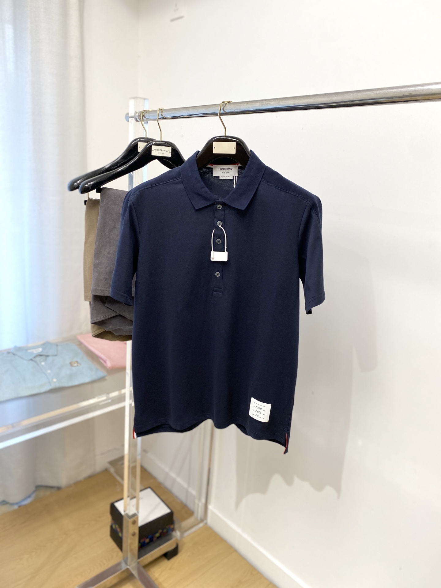 Thom Browne Women's Navy Cotton Polo Shirt with Embroidered Logo - Short Sleeve 2 i1755252339925 7907 0 0