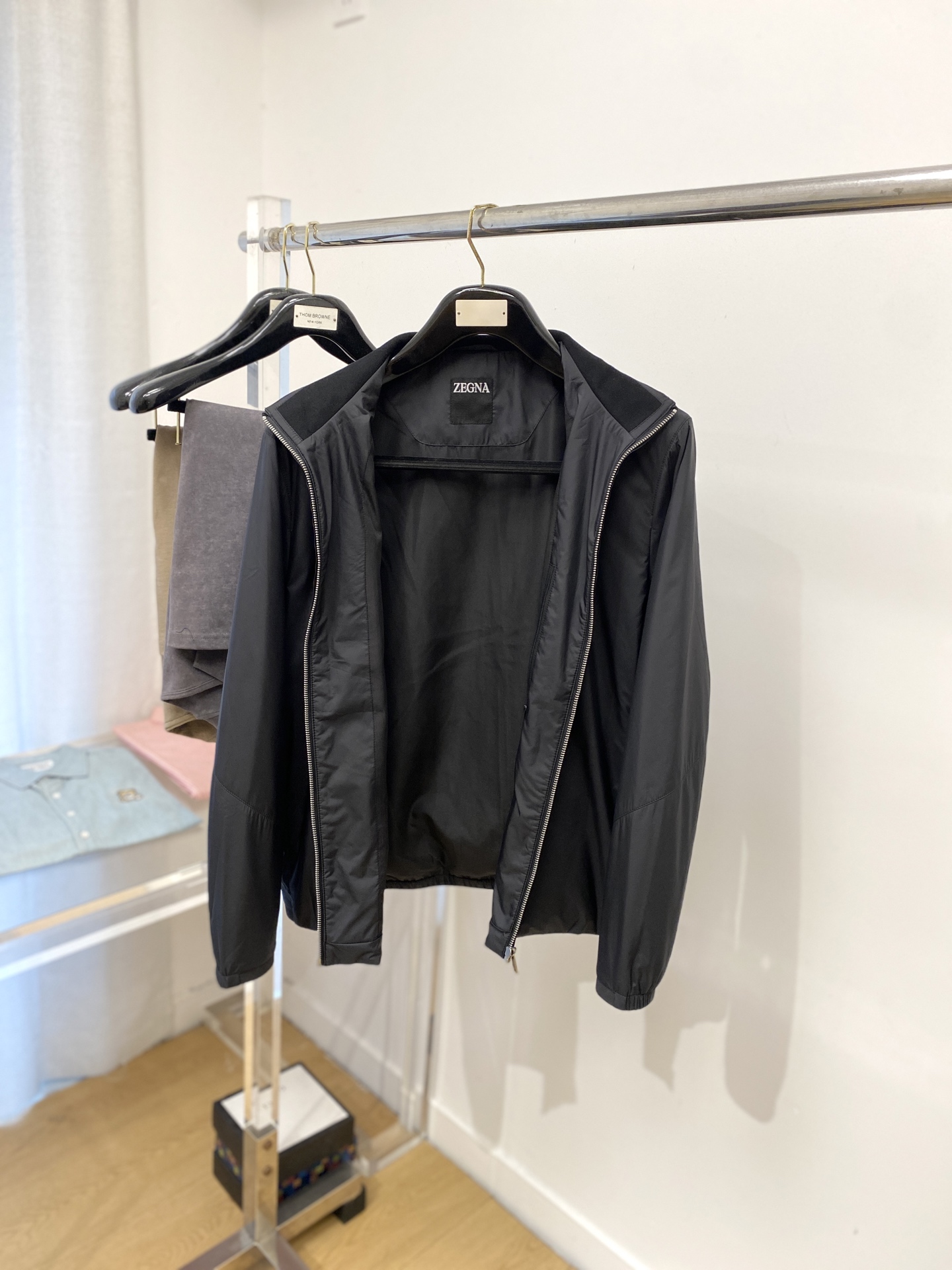 ￼ 杰尼亚、2025新品夹克外套，时尚帅气，简约百搭款，胸前顶级印胶字母logo，定制原版面料，不仅挺括