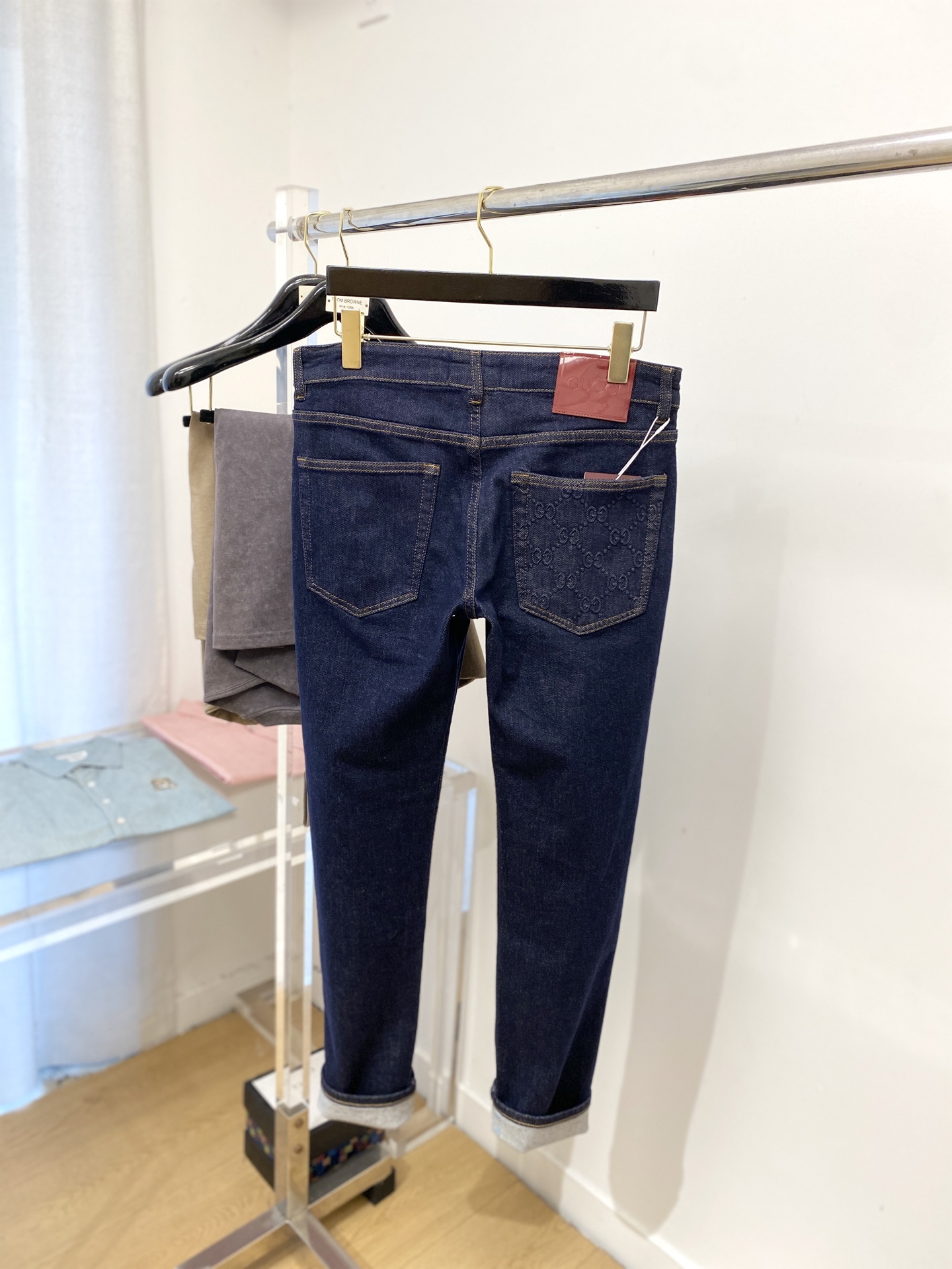 古奇、2025最新品，专柜同步有售，原单狠货，水洗休闲牛仔裤，进口原版水洗弹力面料，舒适有弹性，原版五金