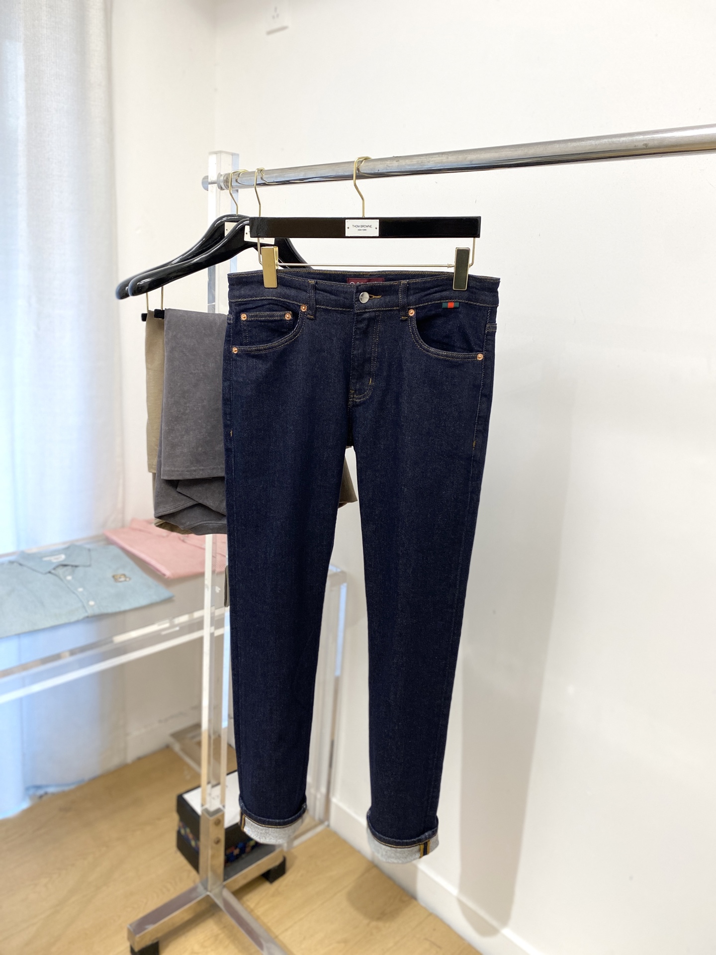 古奇、2025最新品，专柜同步有售，原单狠货，水洗休闲牛仔裤，进口原版水洗弹力面料，舒适有弹性，原版五金