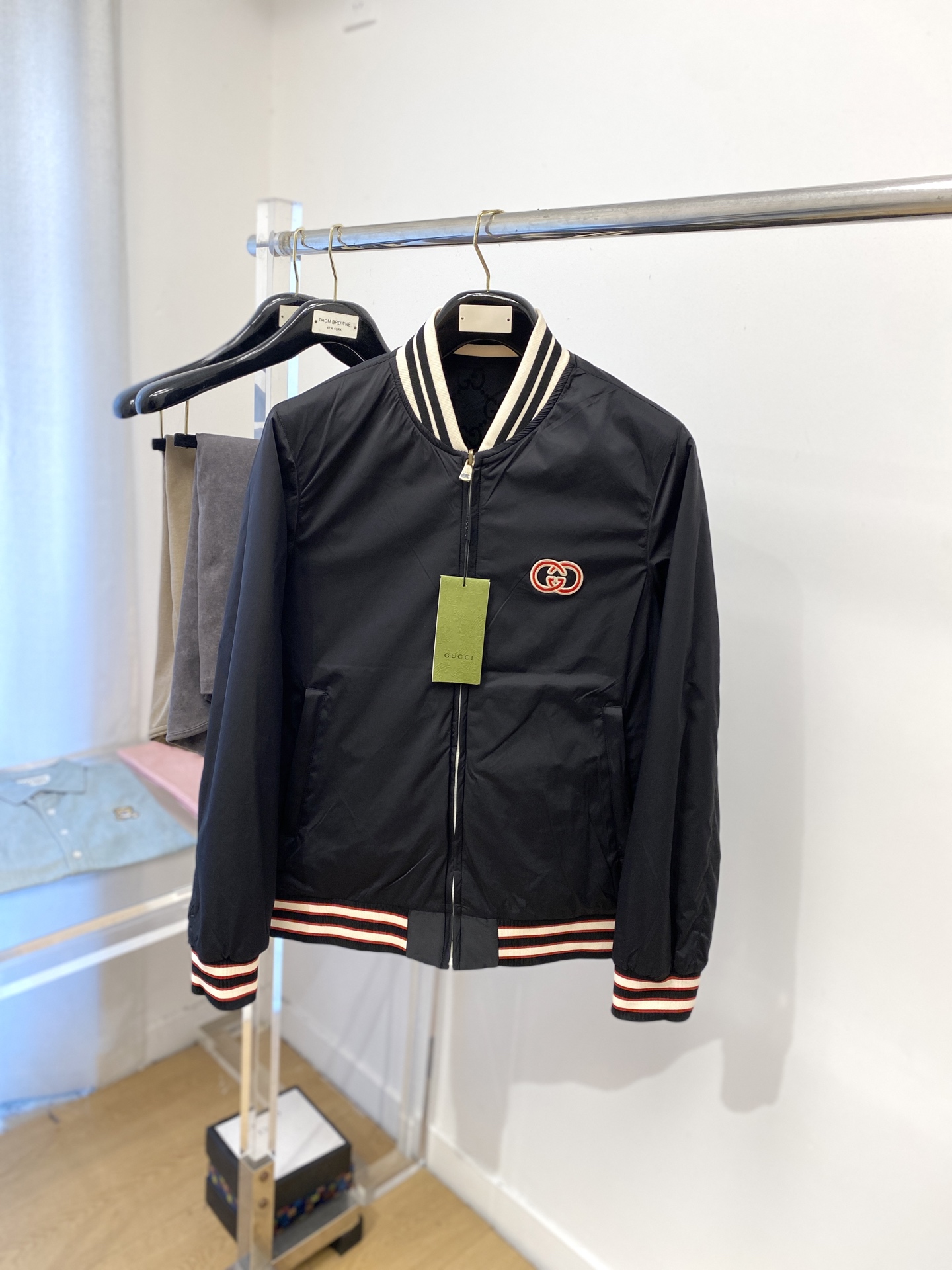 古奇、2025新品双面穿夹克外套，时尚帅气，简约百搭款，顶级数码定位定织字母logo，定制原版面料，不仅