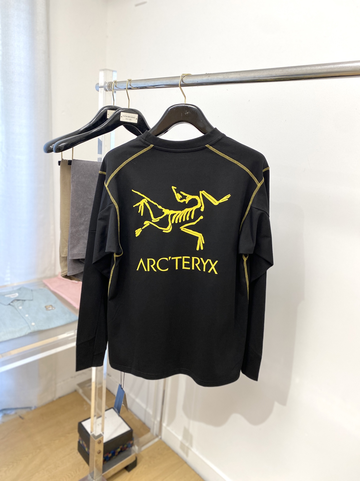 始祖鸟、2025新品长袖卫衣，帅气时尚，简约百搭款。袖口顶级印花字母logo，面料棉 不仅挺括，保持潮流