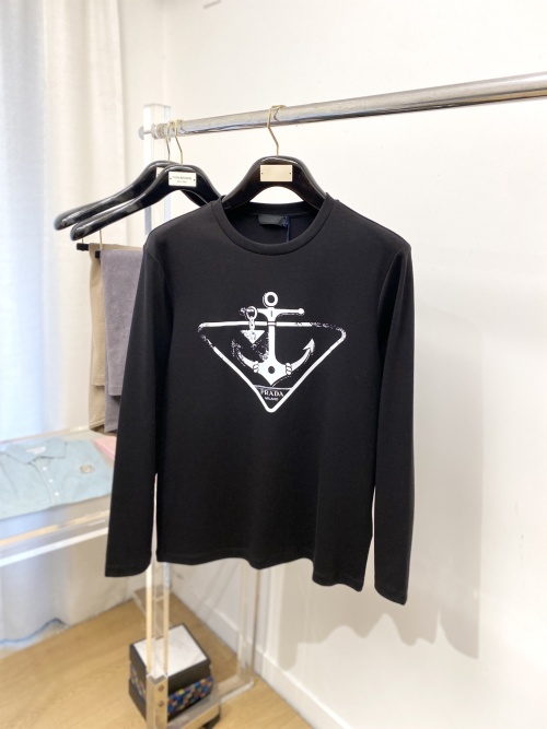 Prada Long Sleeve T-Shirt with Anchor Logo - Stylish and Comfortable 1 Prada Long Sleeve T-Shirt with Anchor Logo - Stylish and Comfortable