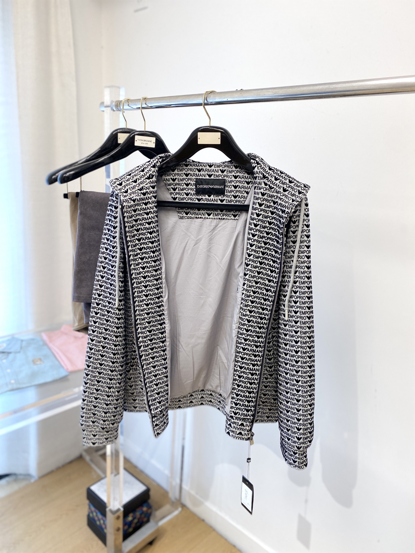 阿玛尼、2025新品夹克外套，时尚帅气，简约百搭款，顶级数码定位印花图案字母logo，定制原版面料，不仅