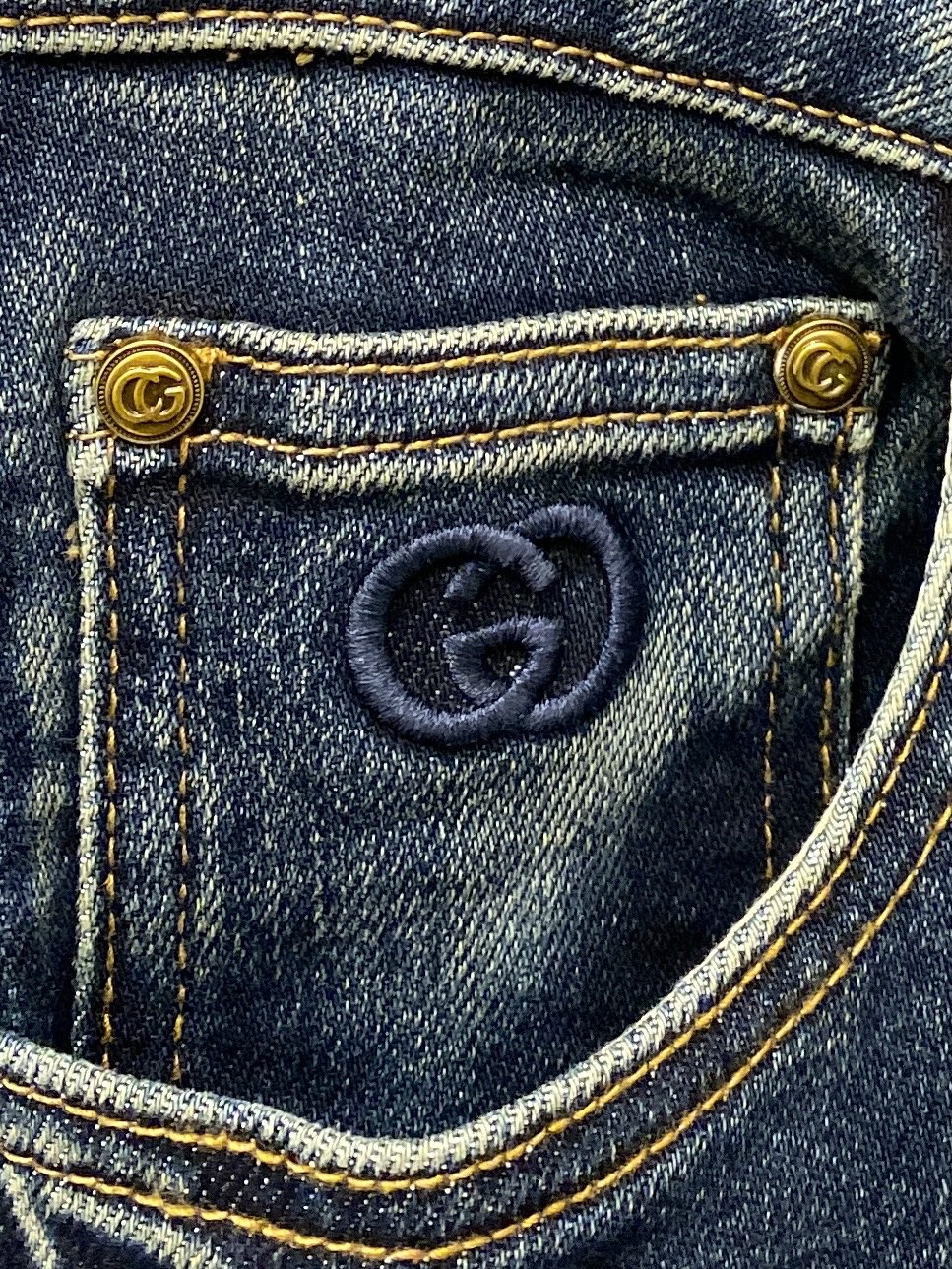 支持年后退换！ 古奇、 2025最新品，专柜同步有售，原单狠货，水洗休闲牛仔裤，进口原版水洗弹力面料，舒